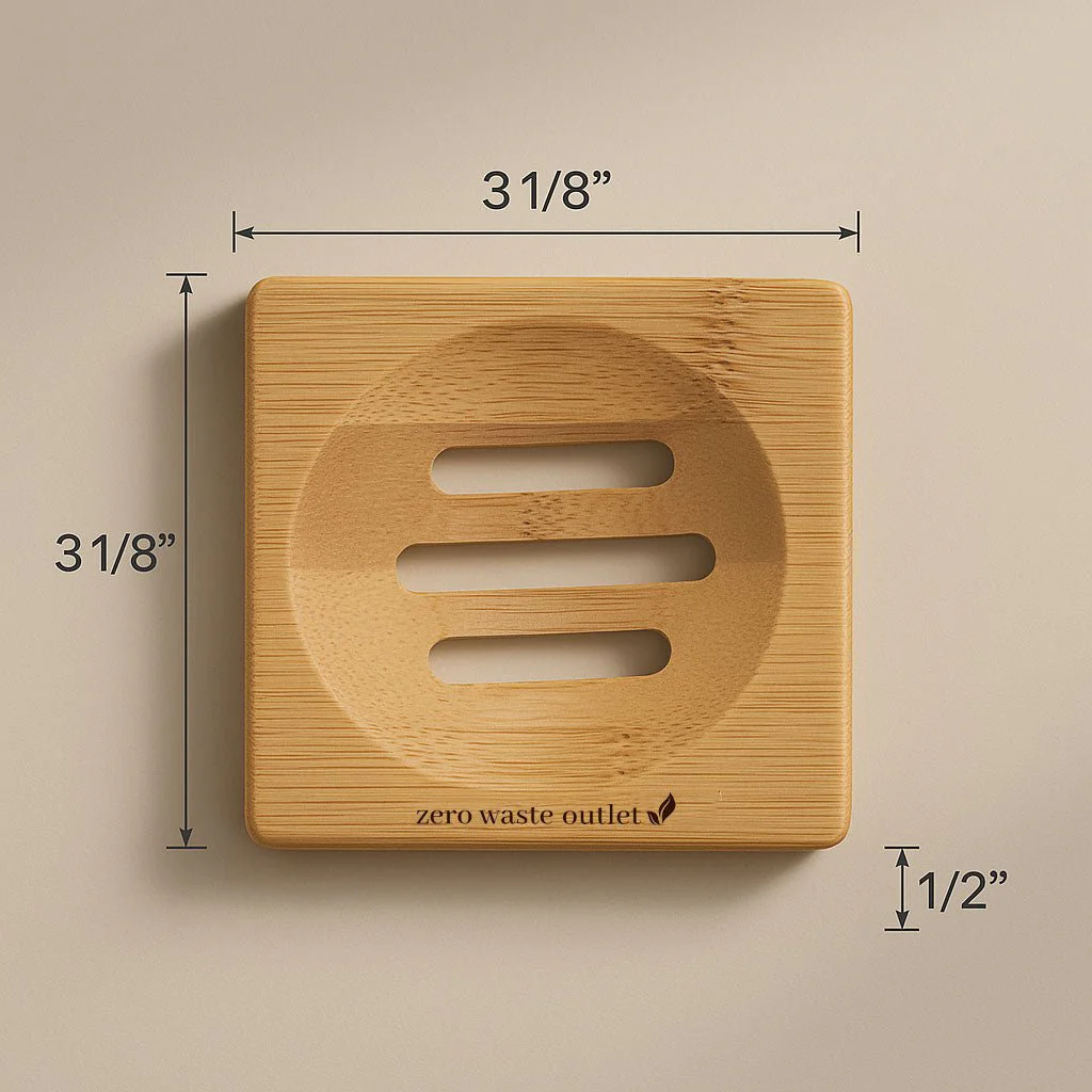 Small Square Bamboo Soap Dish - Image 2