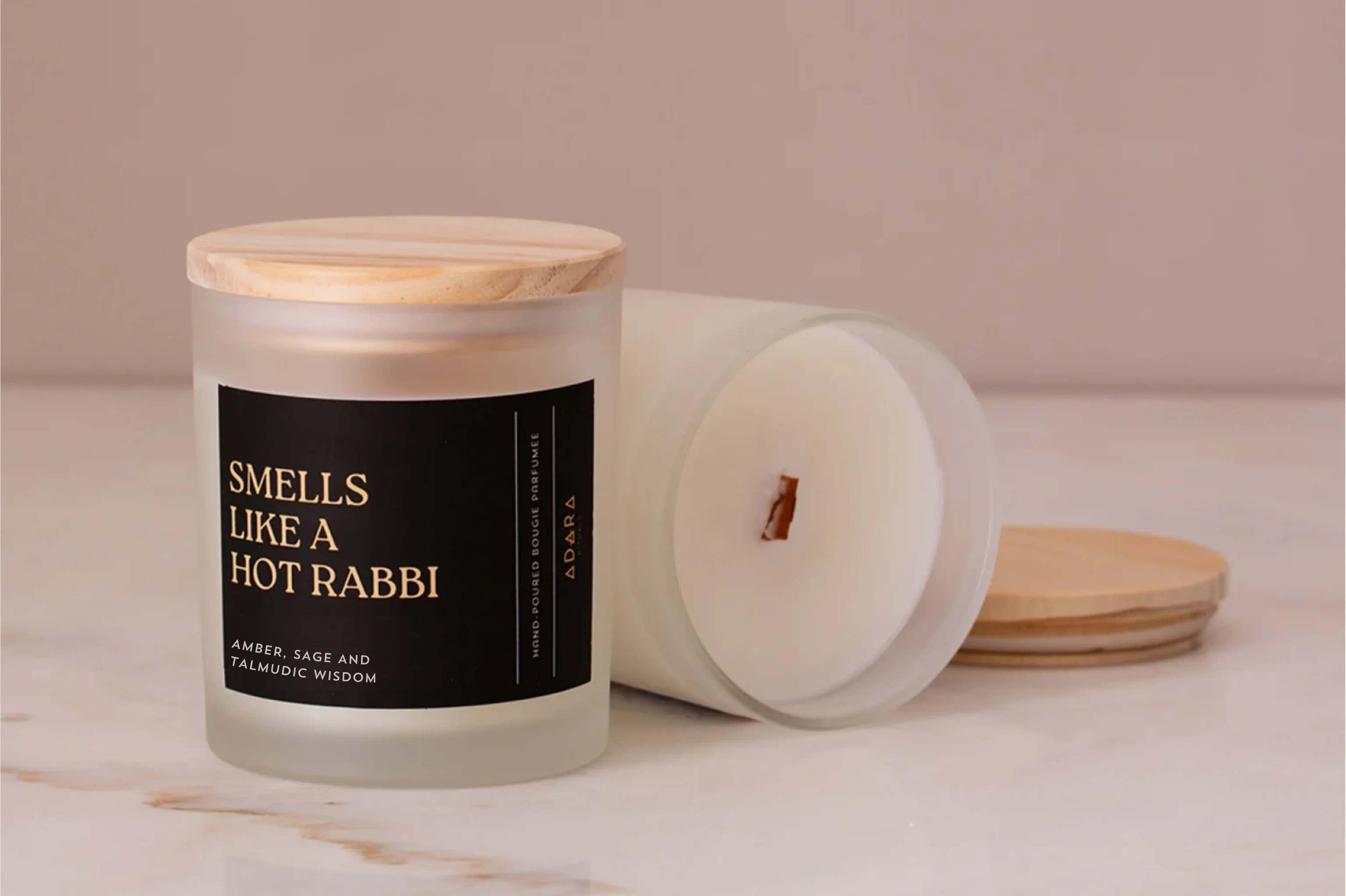Smells Like A Hot Rabbi: Amber, Sage and Talmudic Wisdom Scented Candle - Image 2