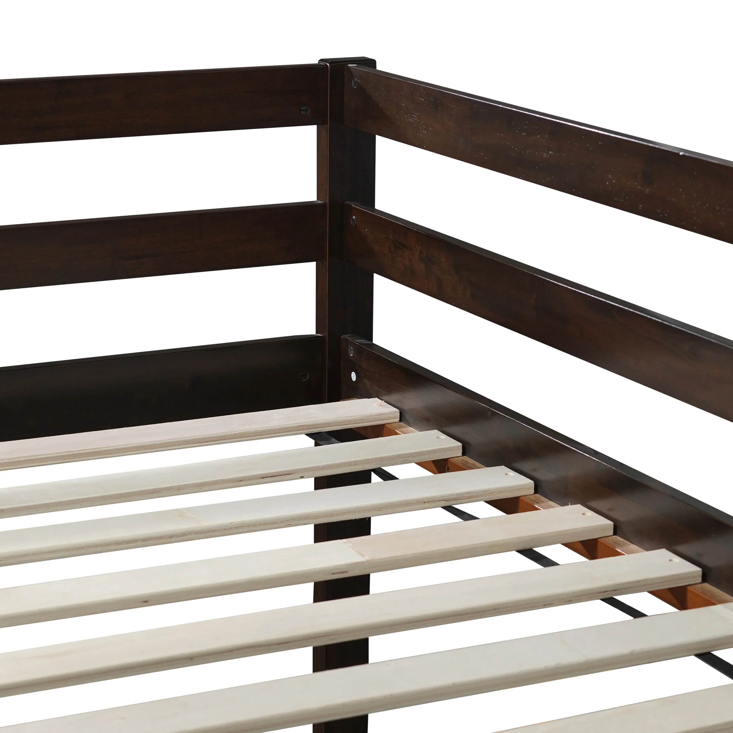 Solid Wooden, Rubber Wooden Twin Loft Bed with Ladder, Espresso - Image 19