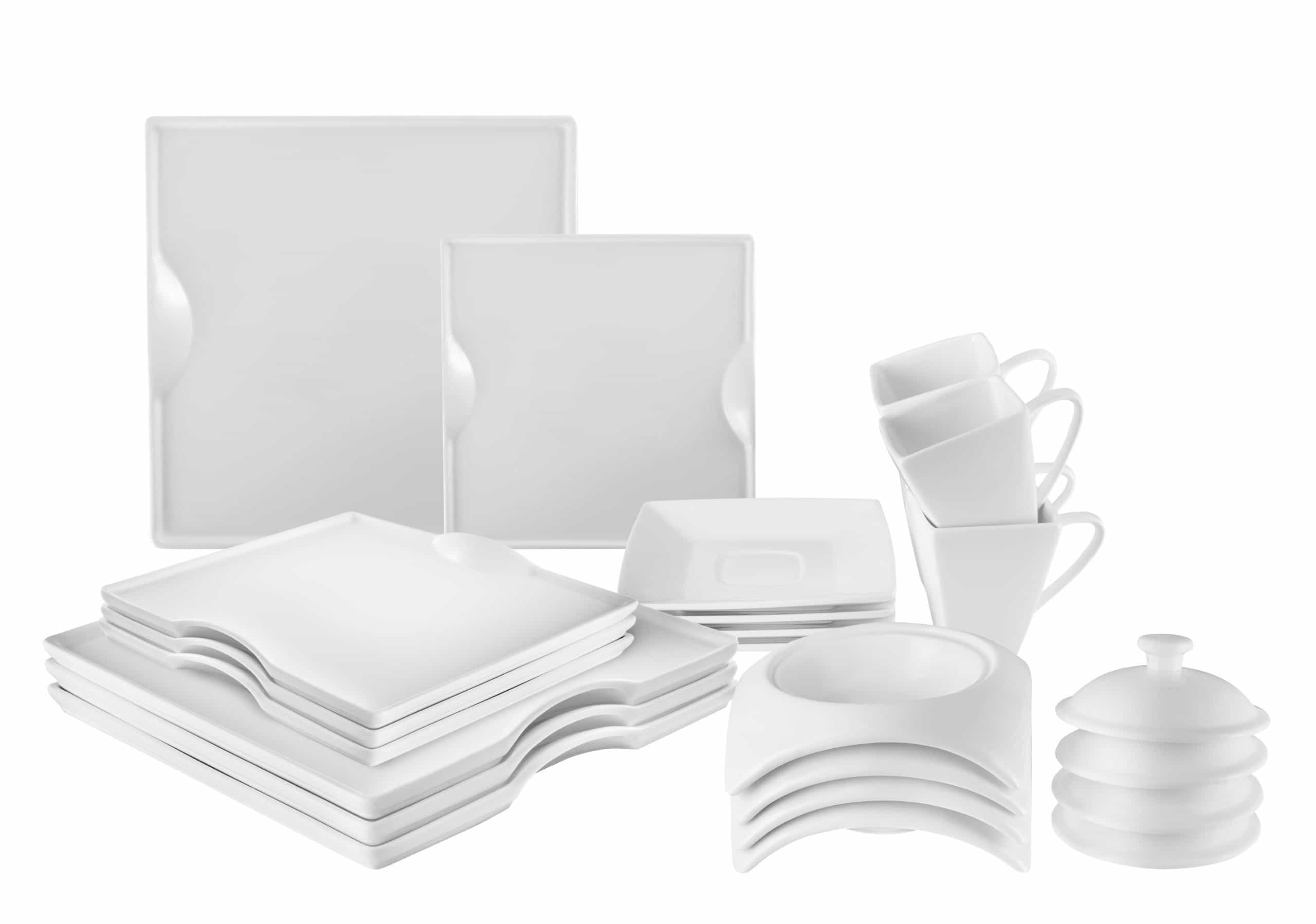 Square Porcelain Dinnerware Set - Image 16