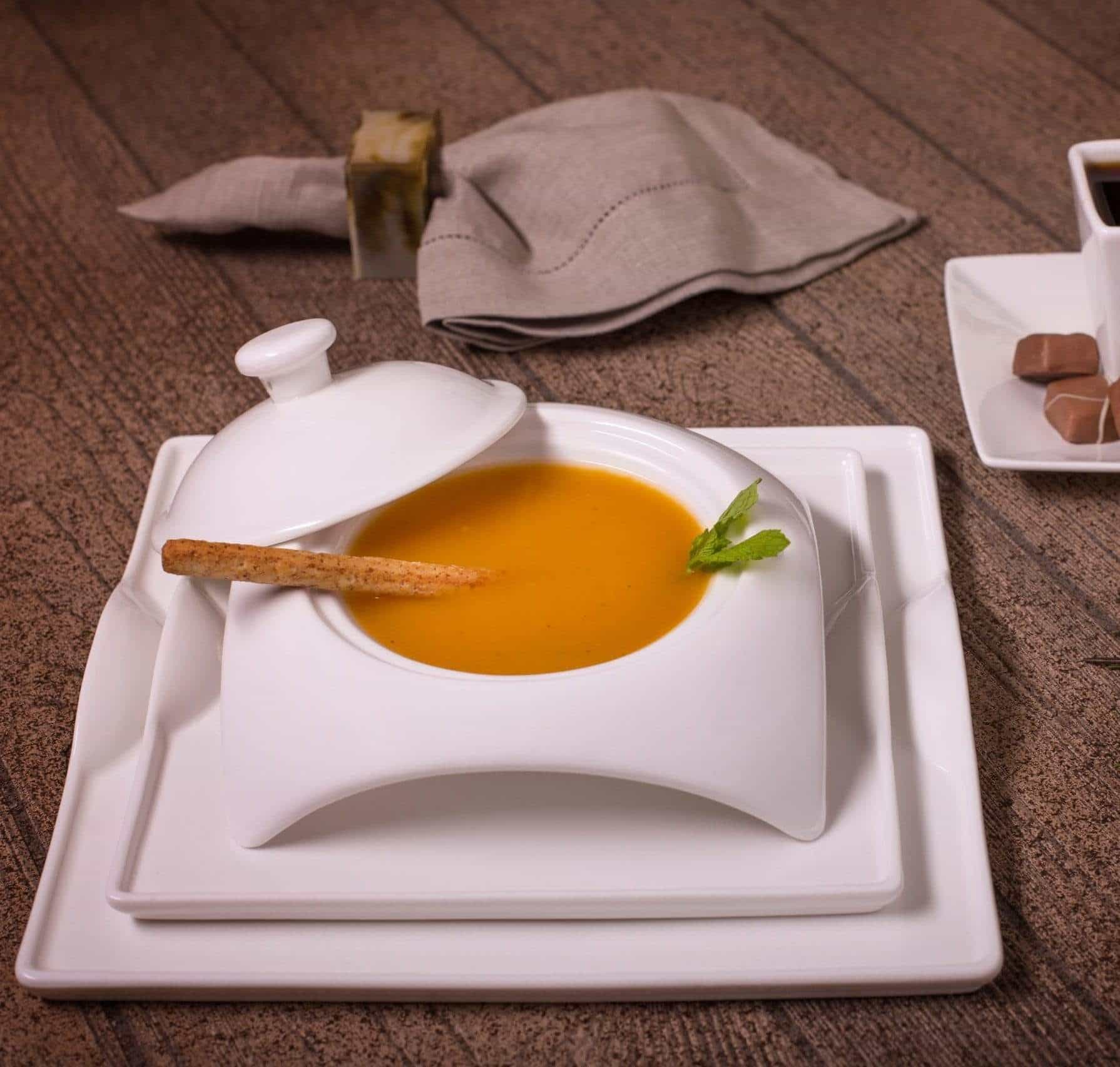 Square Porcelain Dinnerware Set - Image 3