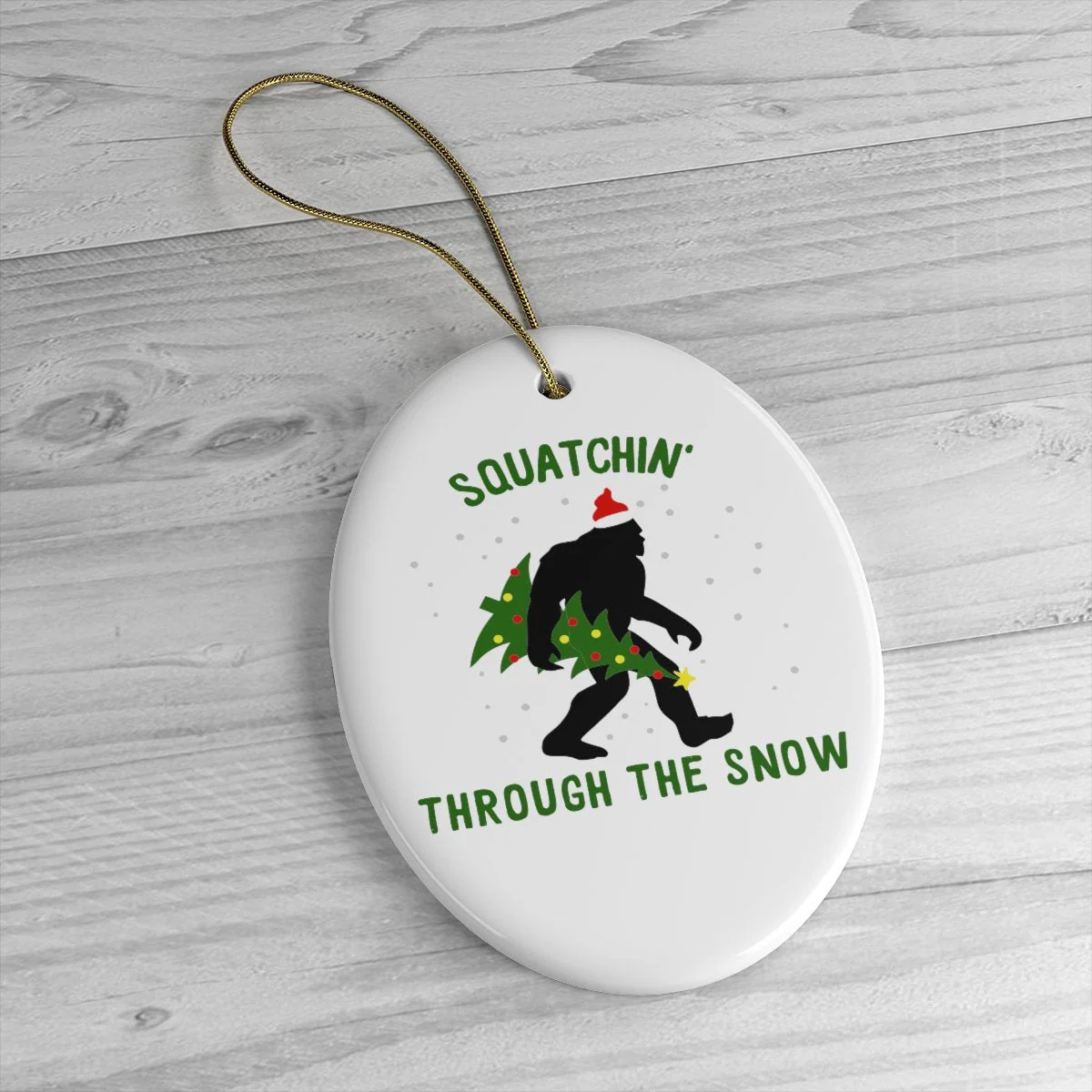 Squatchin Through The Snow Funny Christmas Ornament by OrnamentallyYou - Image 4