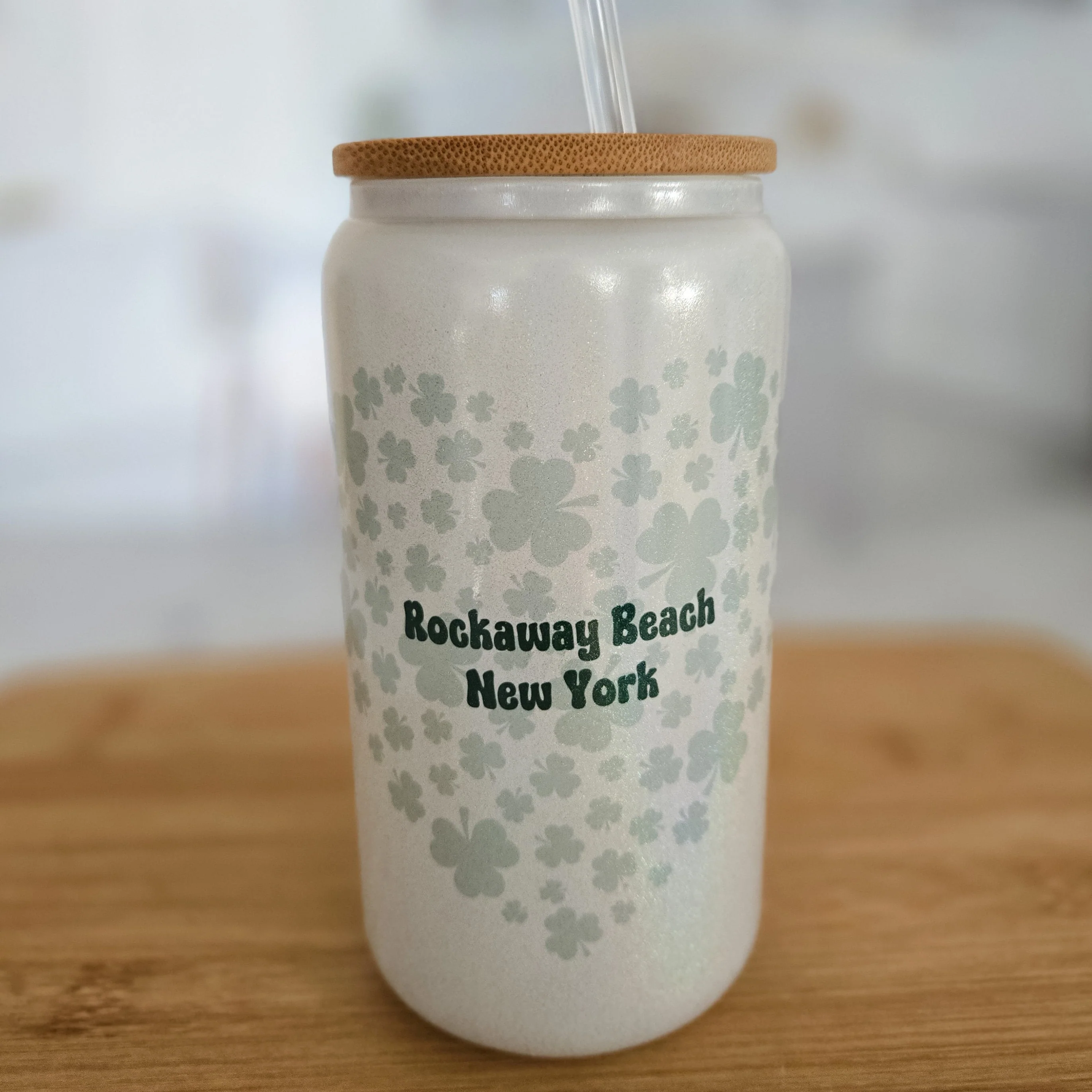 St. Patrick's Day Shamrock Customized Glass Can Cup/Mug - Image 4