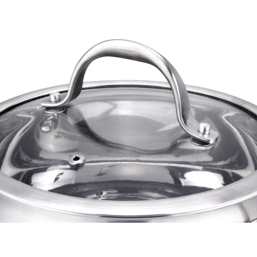 Stainless Cookware, 9.5-Inch Fry Pan with Lid - Image 2