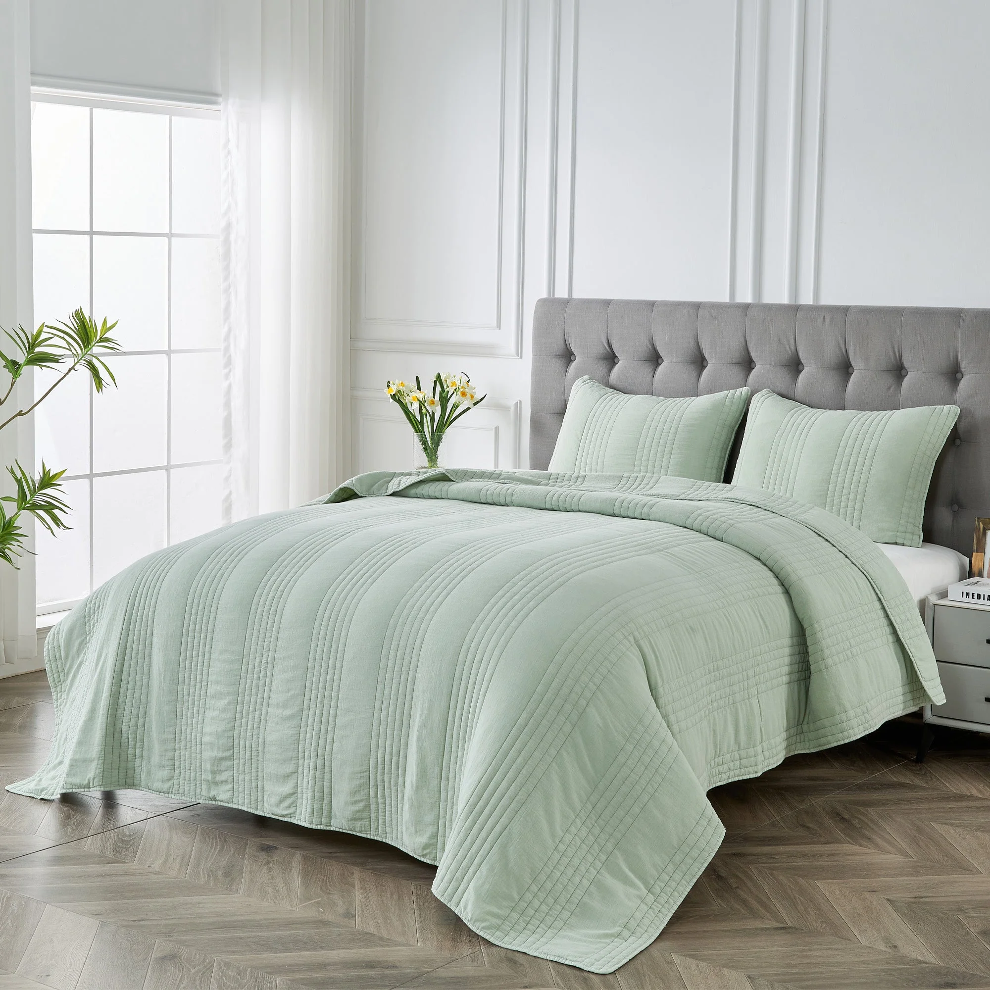 Stonewashed Cotton Quilt Set - Image 10