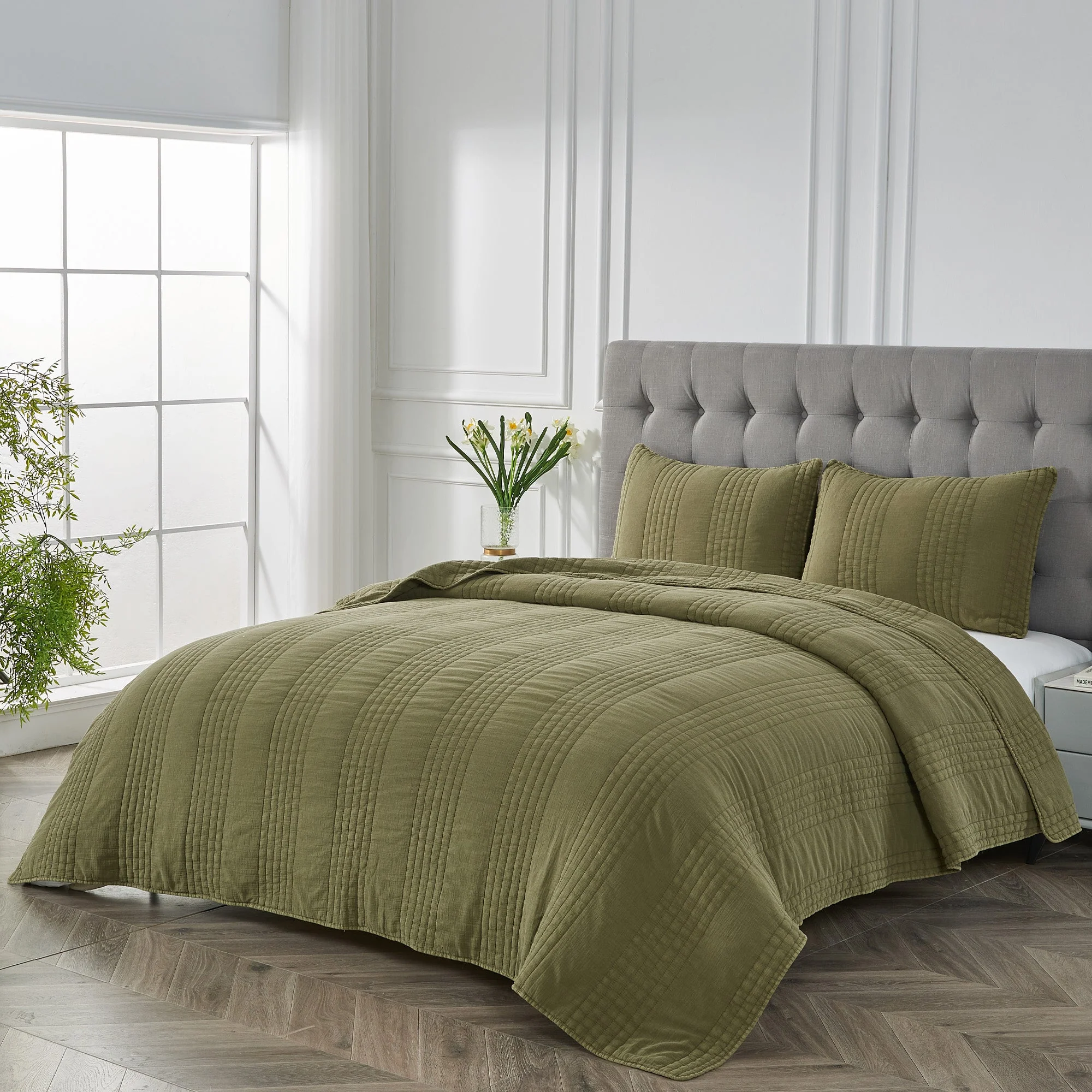 Stonewashed Cotton Quilt Set - Image 11