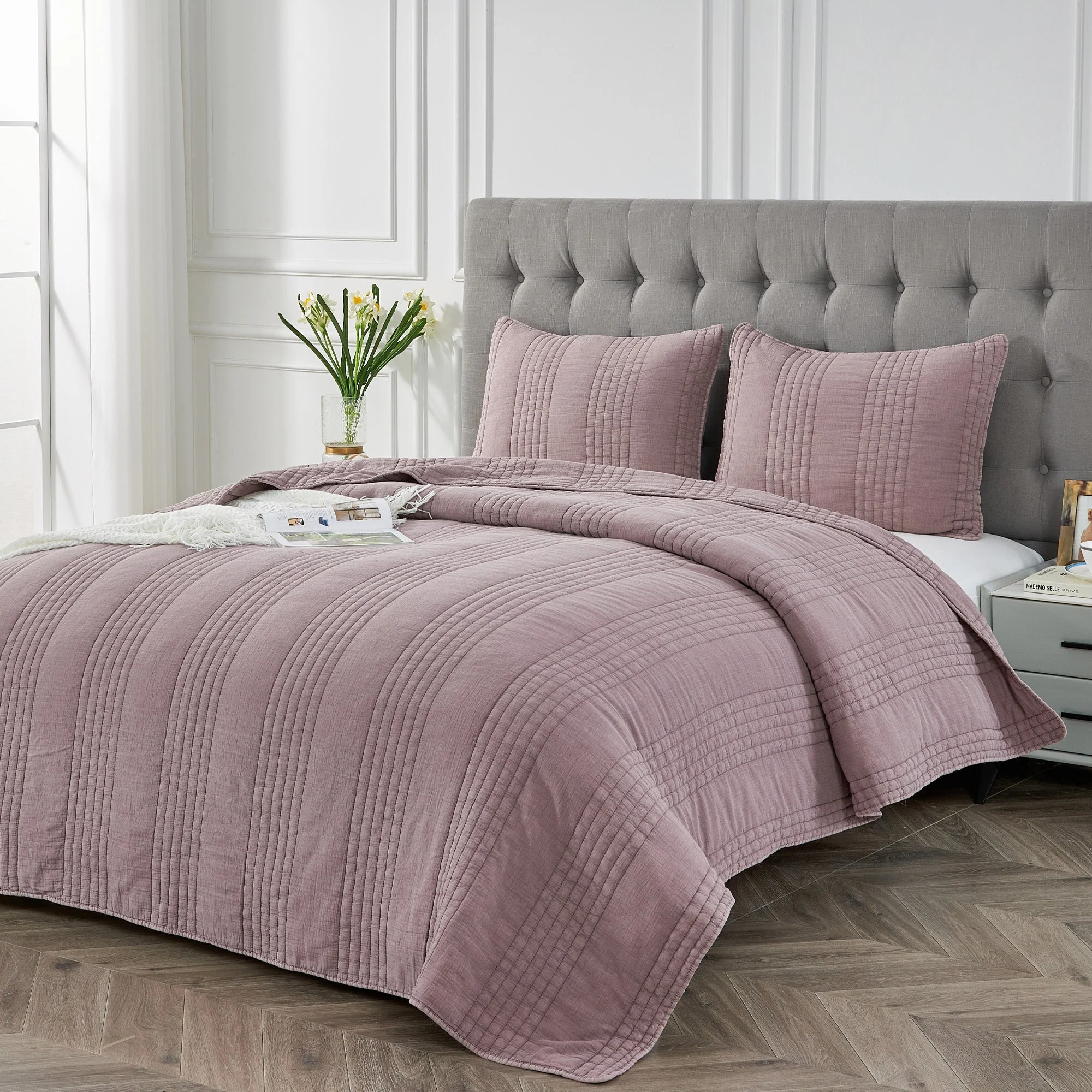 Stonewashed Cotton Quilt Set - Image 14