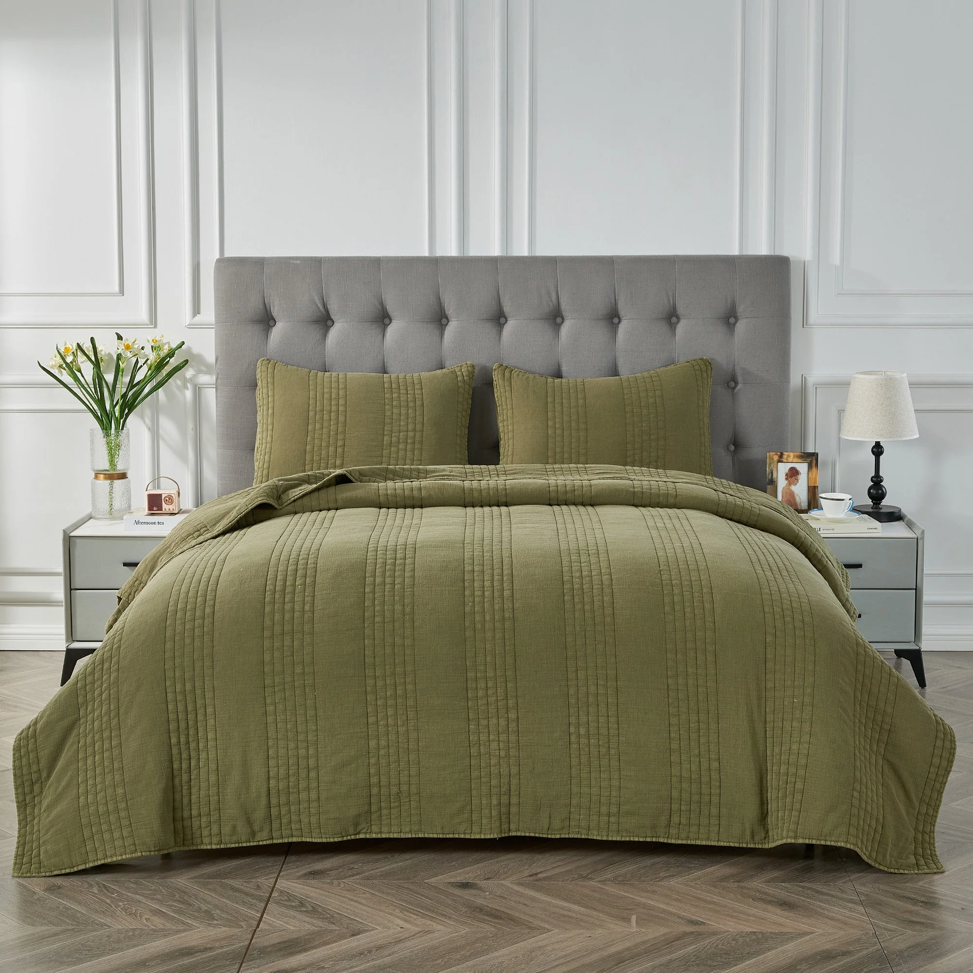 Stonewashed Cotton Quilt Set - Image 28