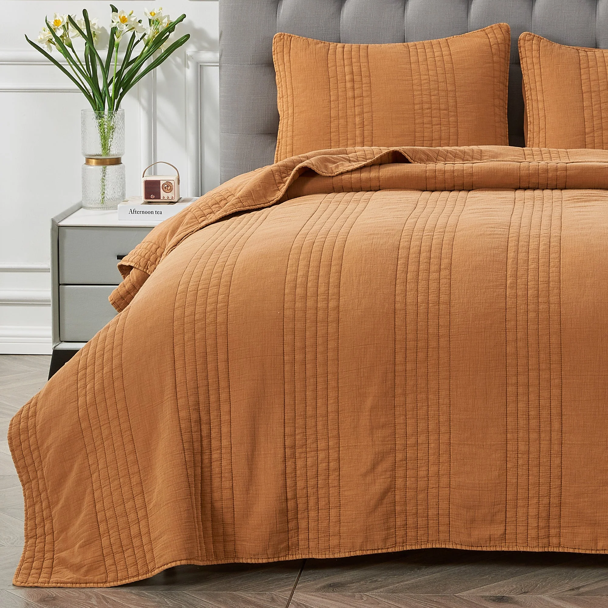 Stonewashed Cotton Quilt Set - Image 31