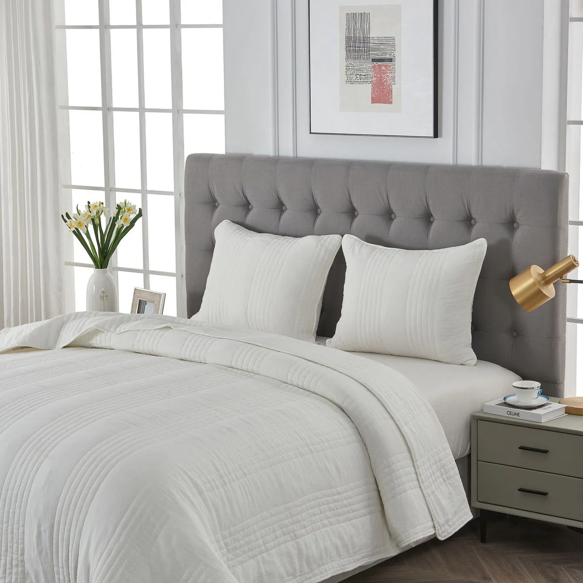 Stonewashed Cotton Quilt Set - Image 4