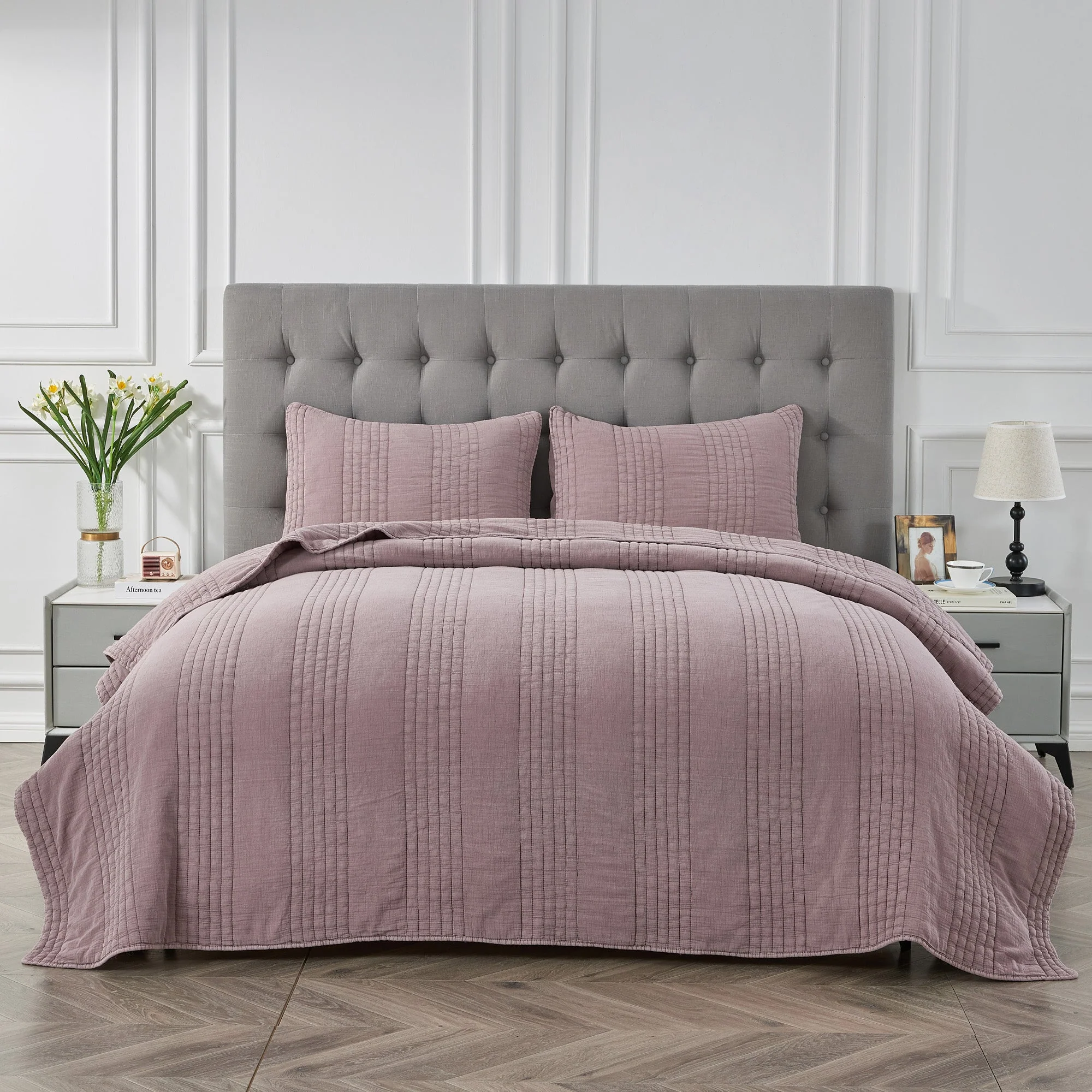 Stonewashed Cotton Quilt Set - Image 42