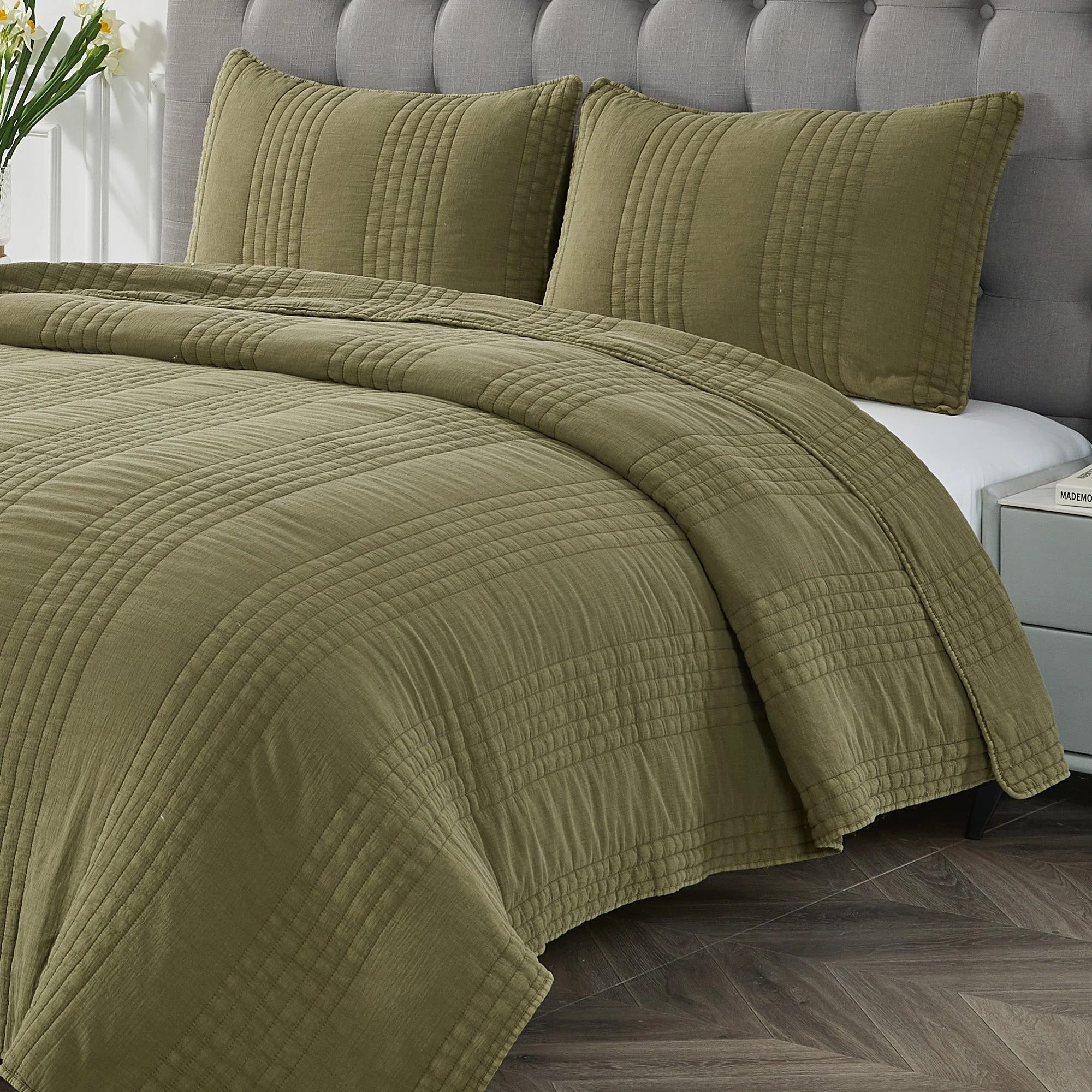 Stonewashed Cotton Quilt Set - Image 43