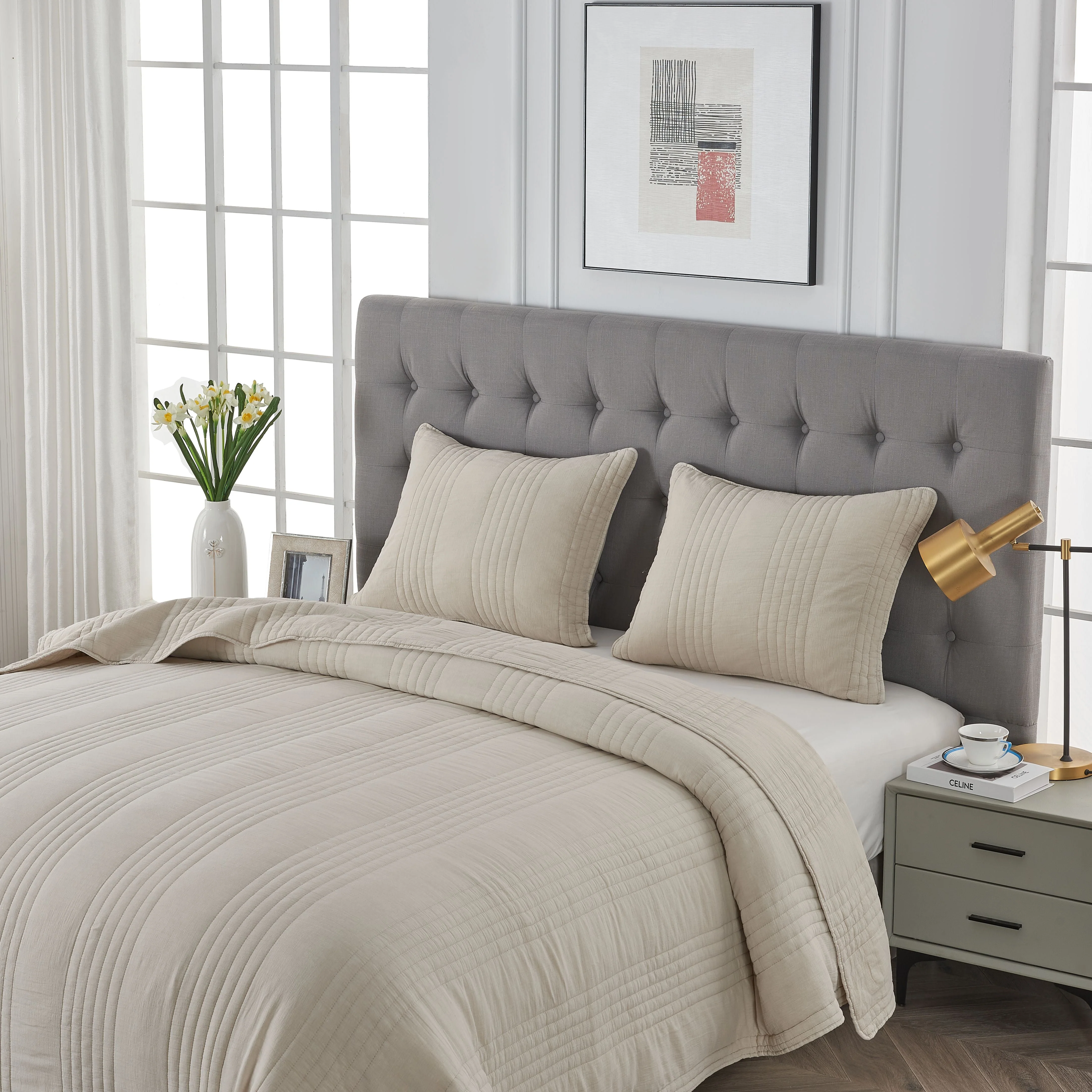 Stonewashed Cotton Quilt Set - Image 5