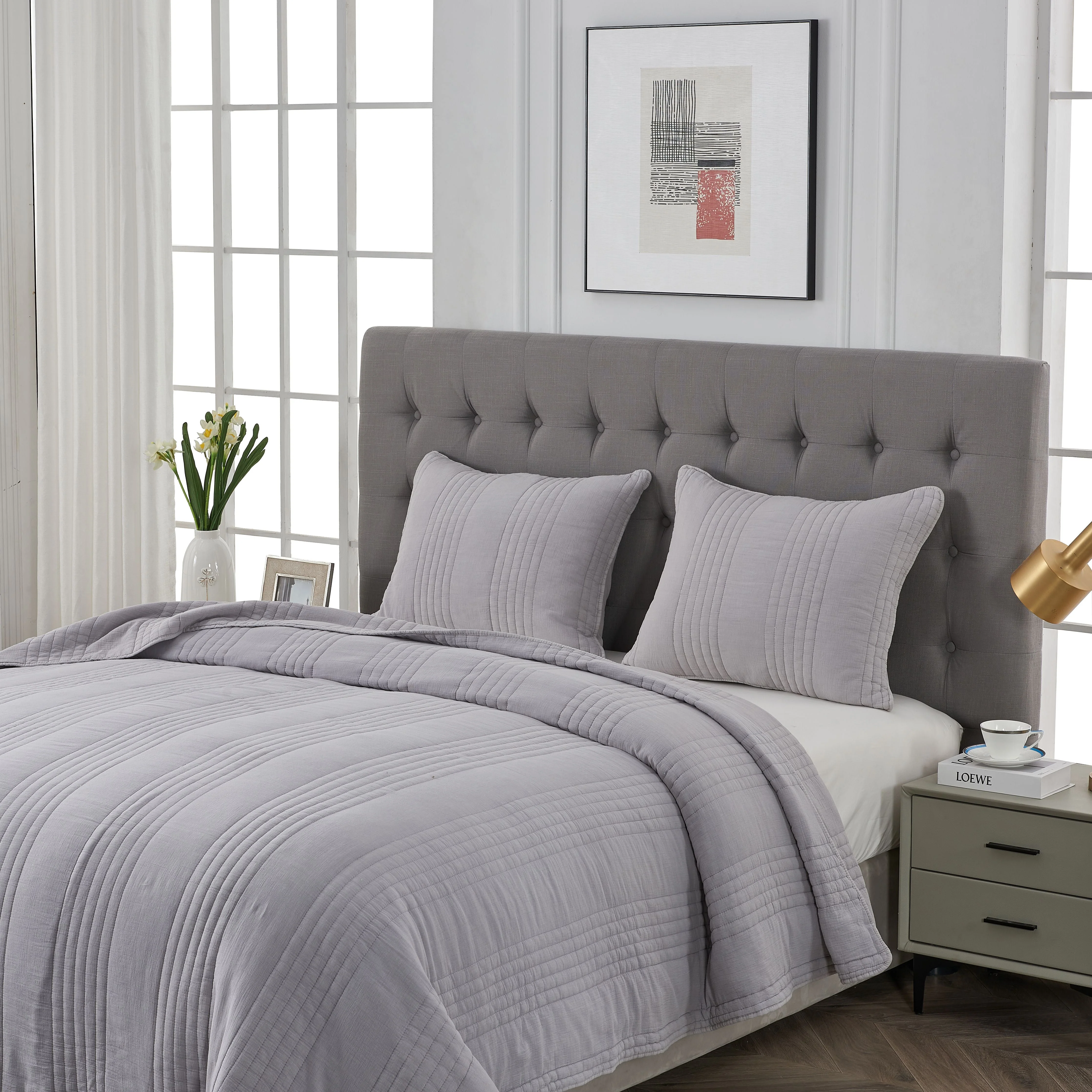Stonewashed Cotton Quilt Set - Image 6