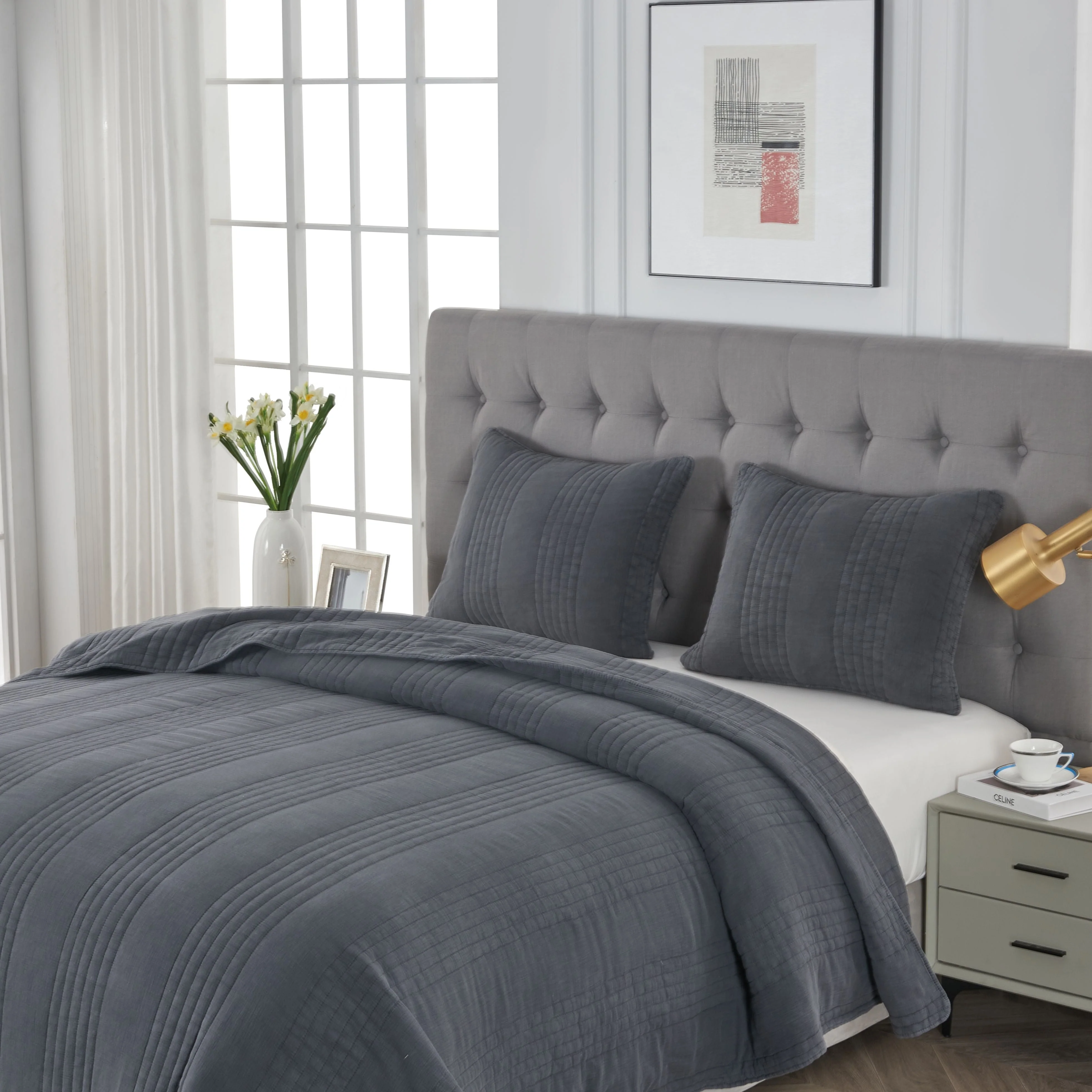 Stonewashed Cotton Quilt Set - Image 7
