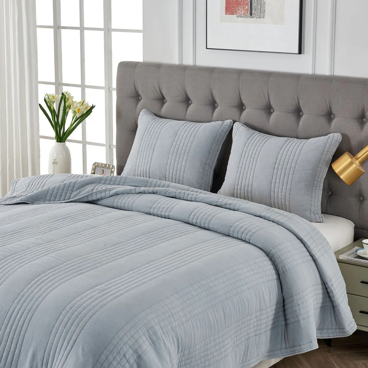 Stonewashed Cotton Quilt Set - Image 9