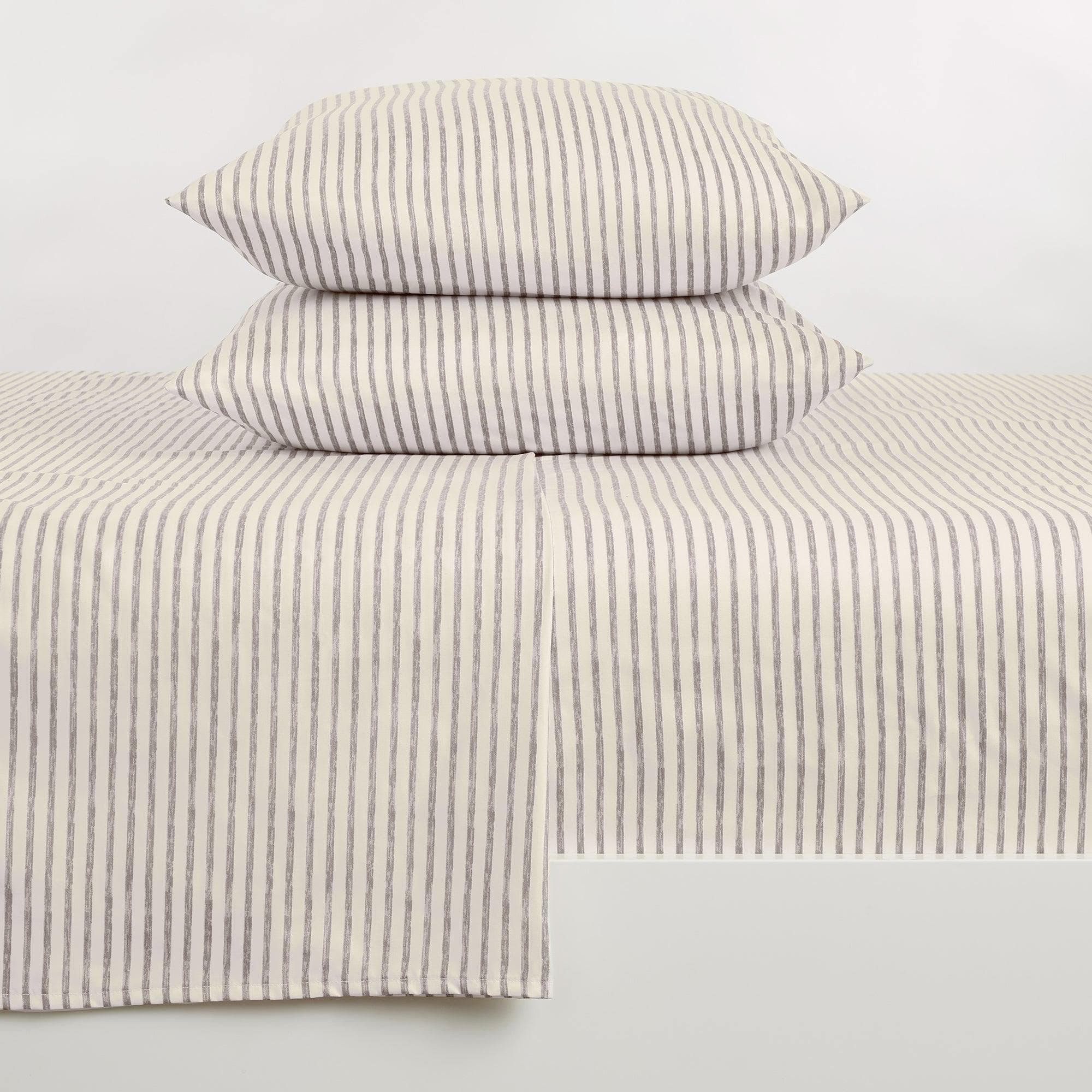 Striped Microfiber Sheet Set - Evette Collection - Image 40
