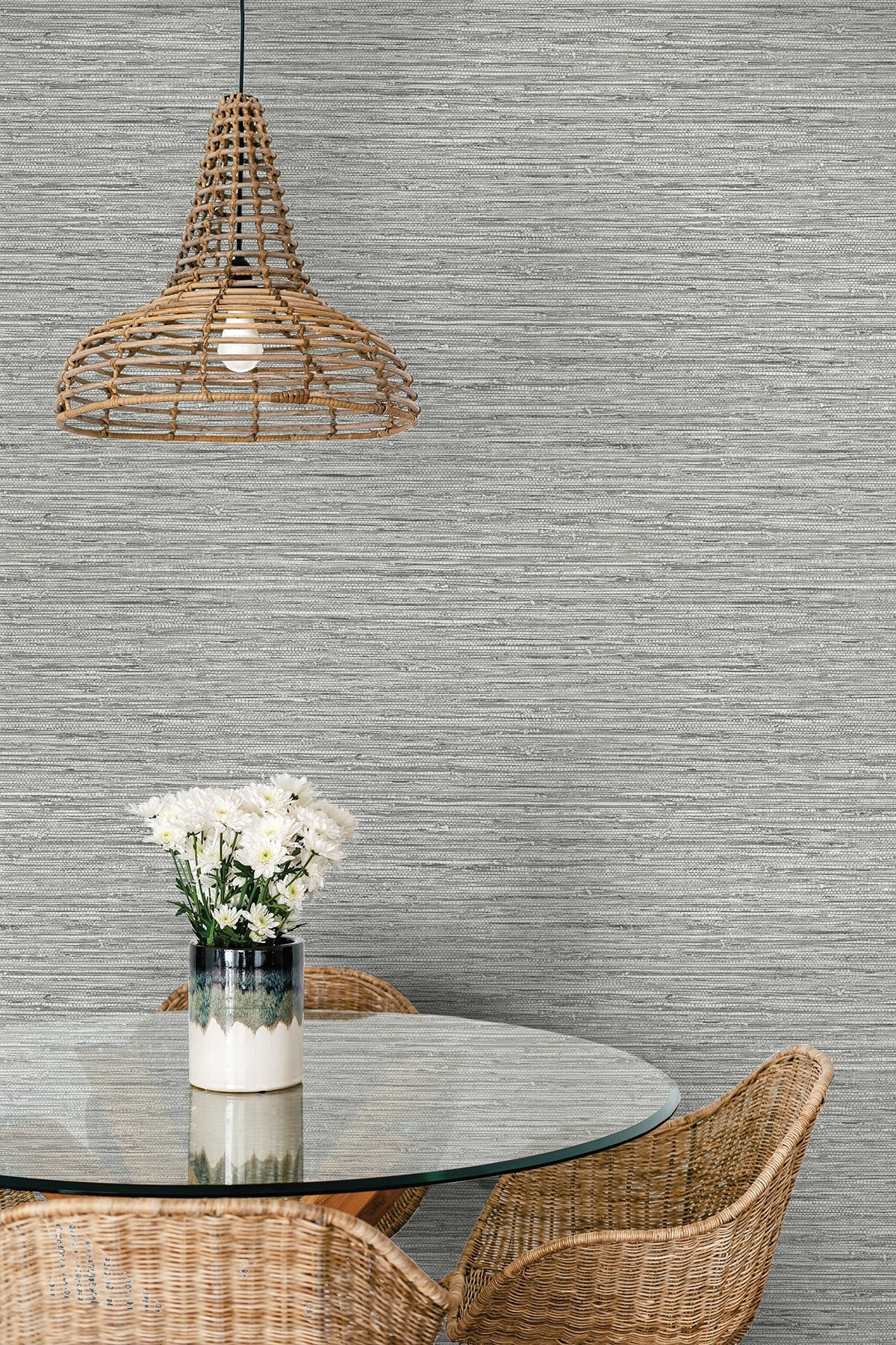 Summer House Isla Faux Jute Embossed Vinyl Unpasted Wallpaper - Image 9
