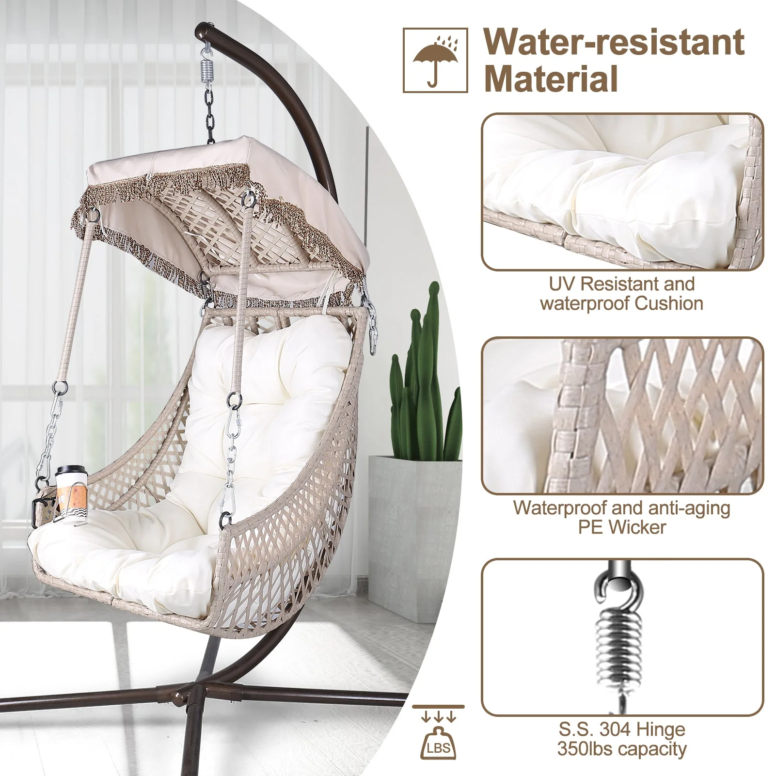 Swing Egg Chair with Stand - Image 15