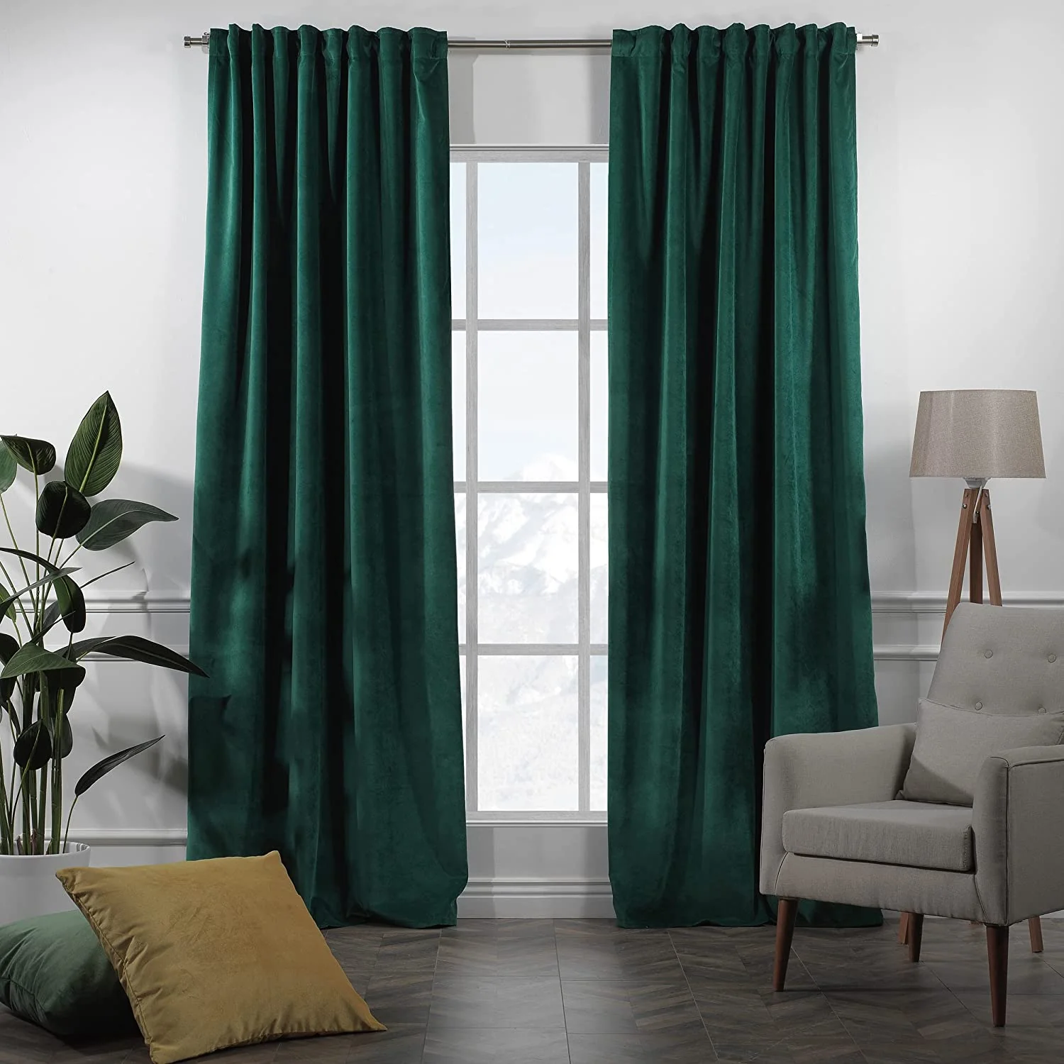 Extra Long Solid Matte Velvet Soft Curtains, 2 Panels, 5-25 Feet Custom Made Curtains - Image 12