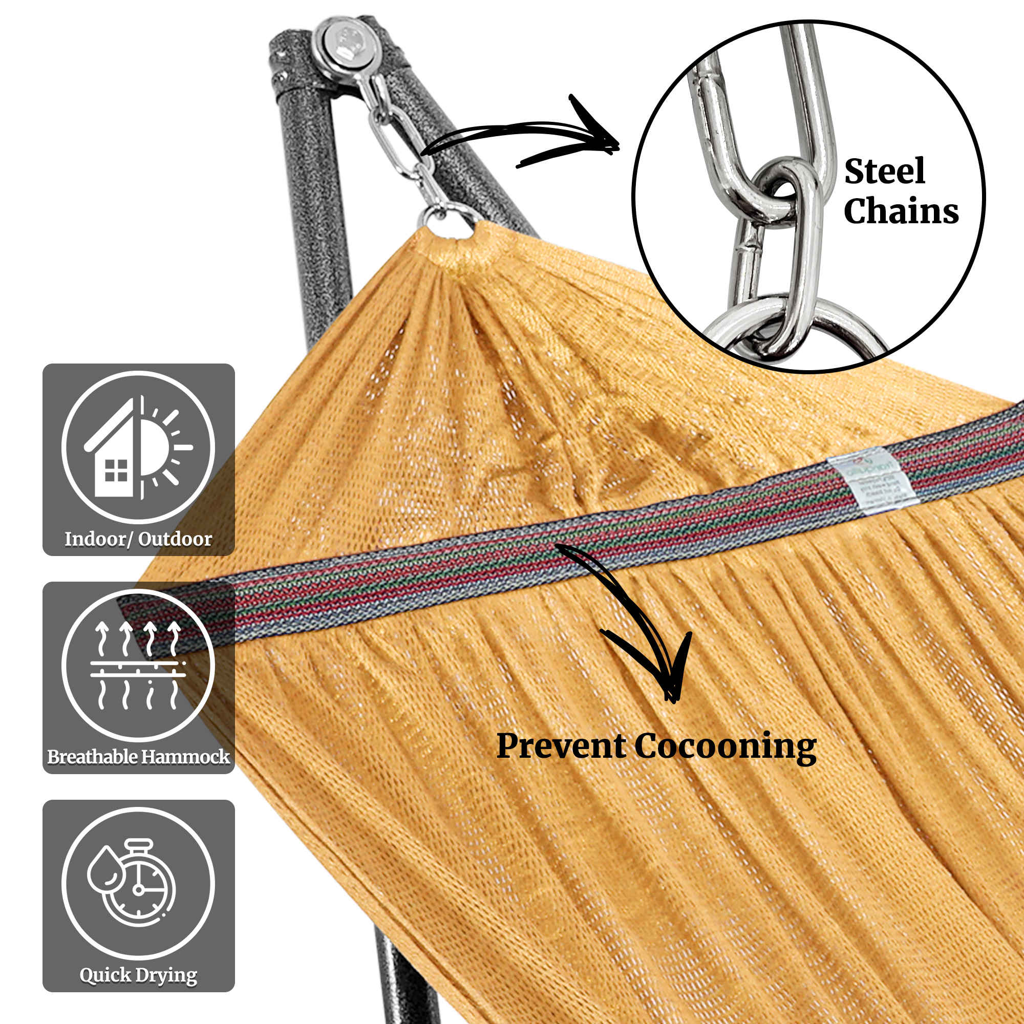 Tranquillo Universal Hammock with Medium Size Stands - Image 83