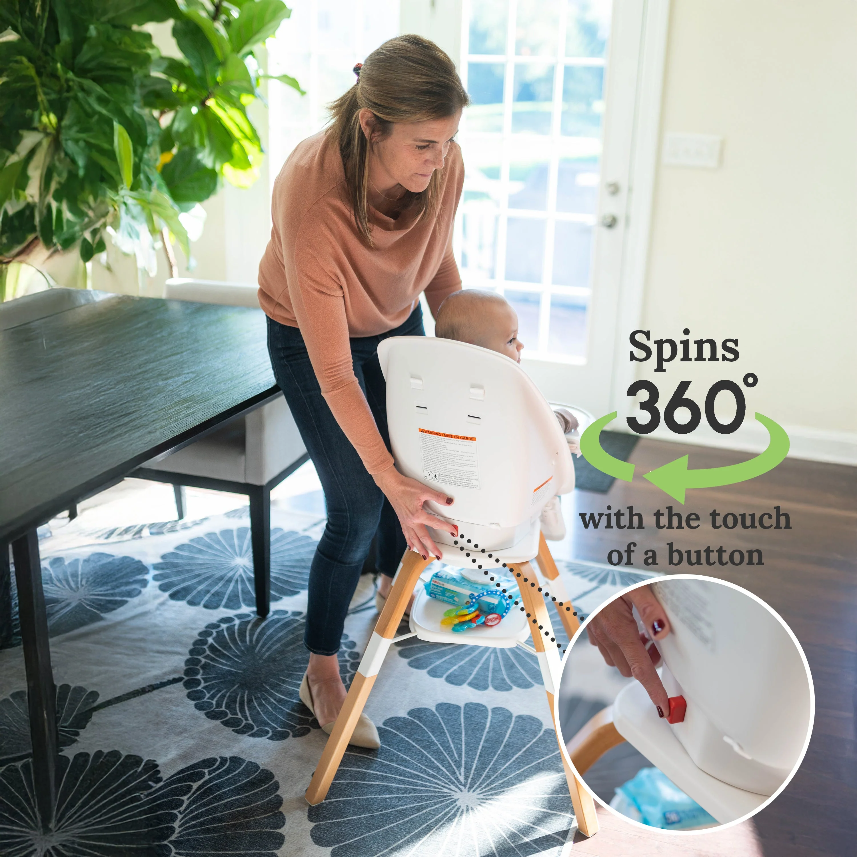 TruBliss® 2-in-1 Turn-A-Tot Highchair with 360° swivel - Image 5