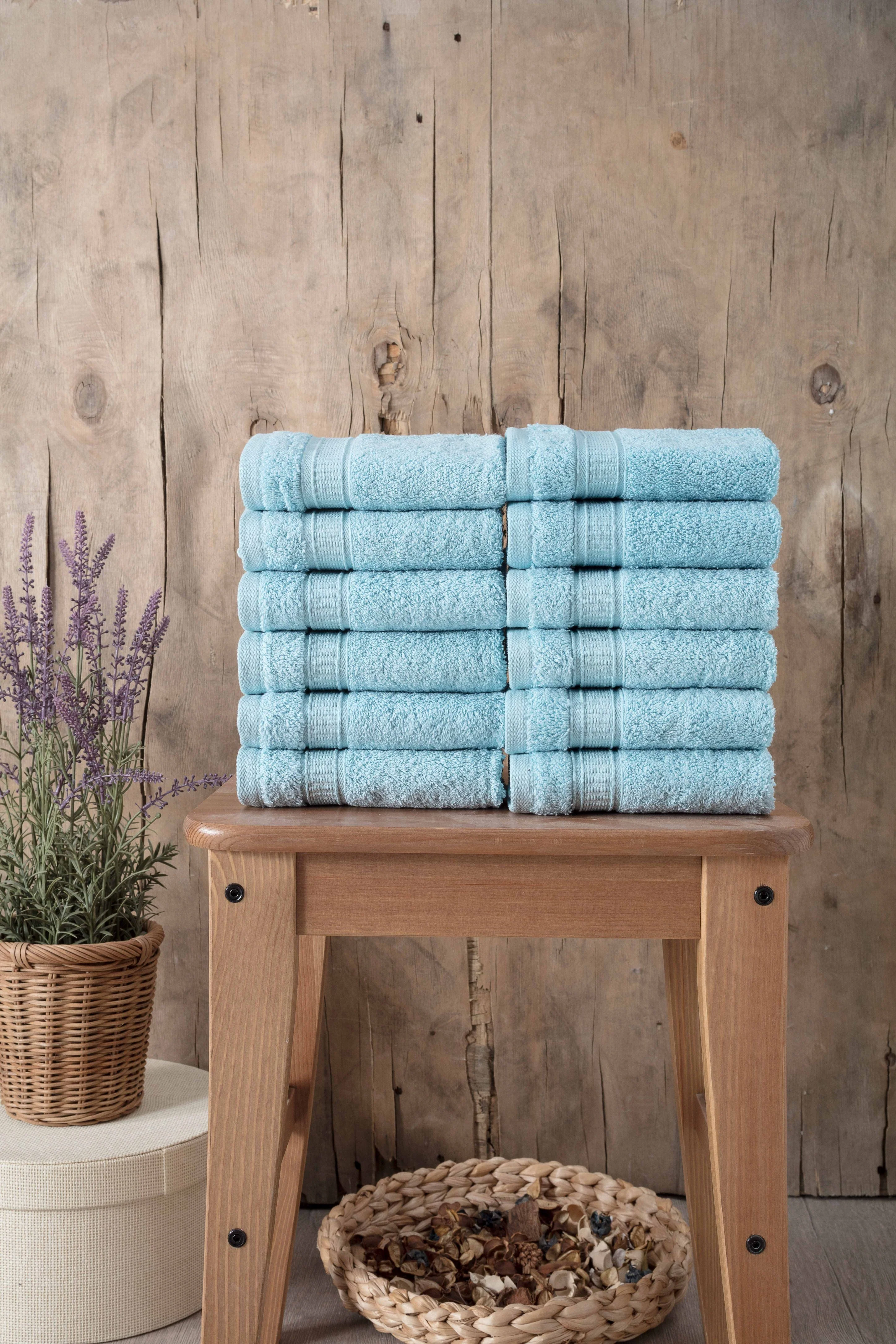 Turkish Cotton Washcloth Set of 12 by La'Hammam