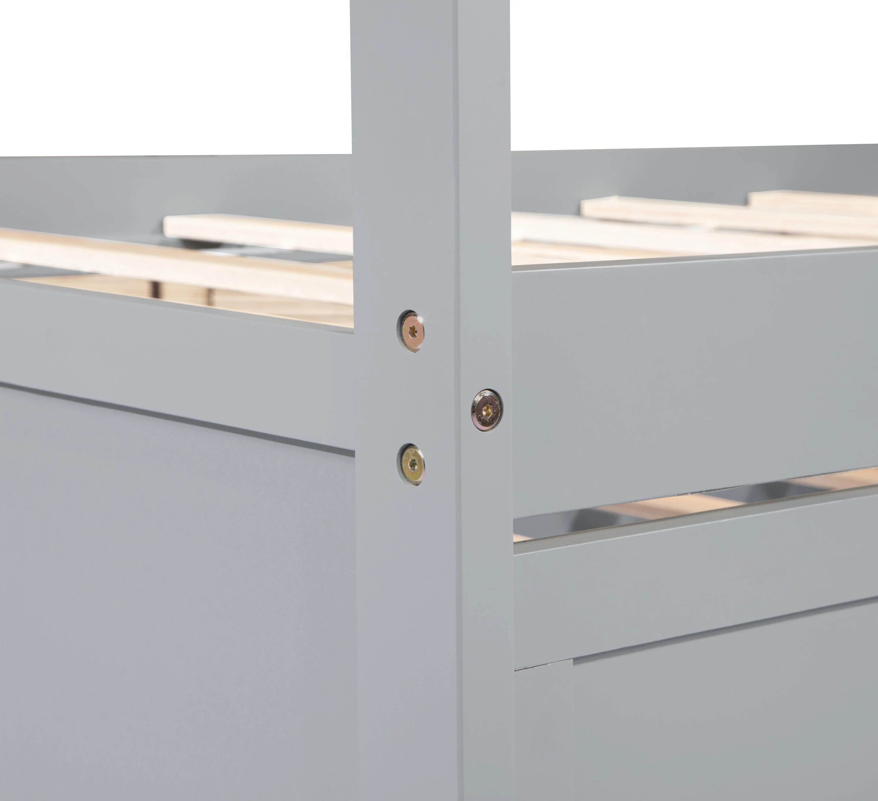 Twin Size Bed with Headboard, Footboard, Trundle and Three Storage Drawers, Pine Wood, Grey - Image 17