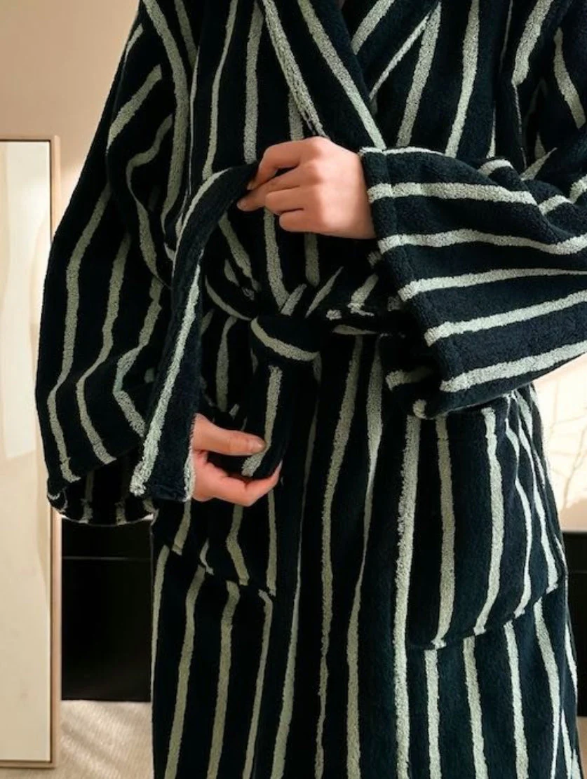 Ultra Soft Retro Stripe Bathrobe - Image 10