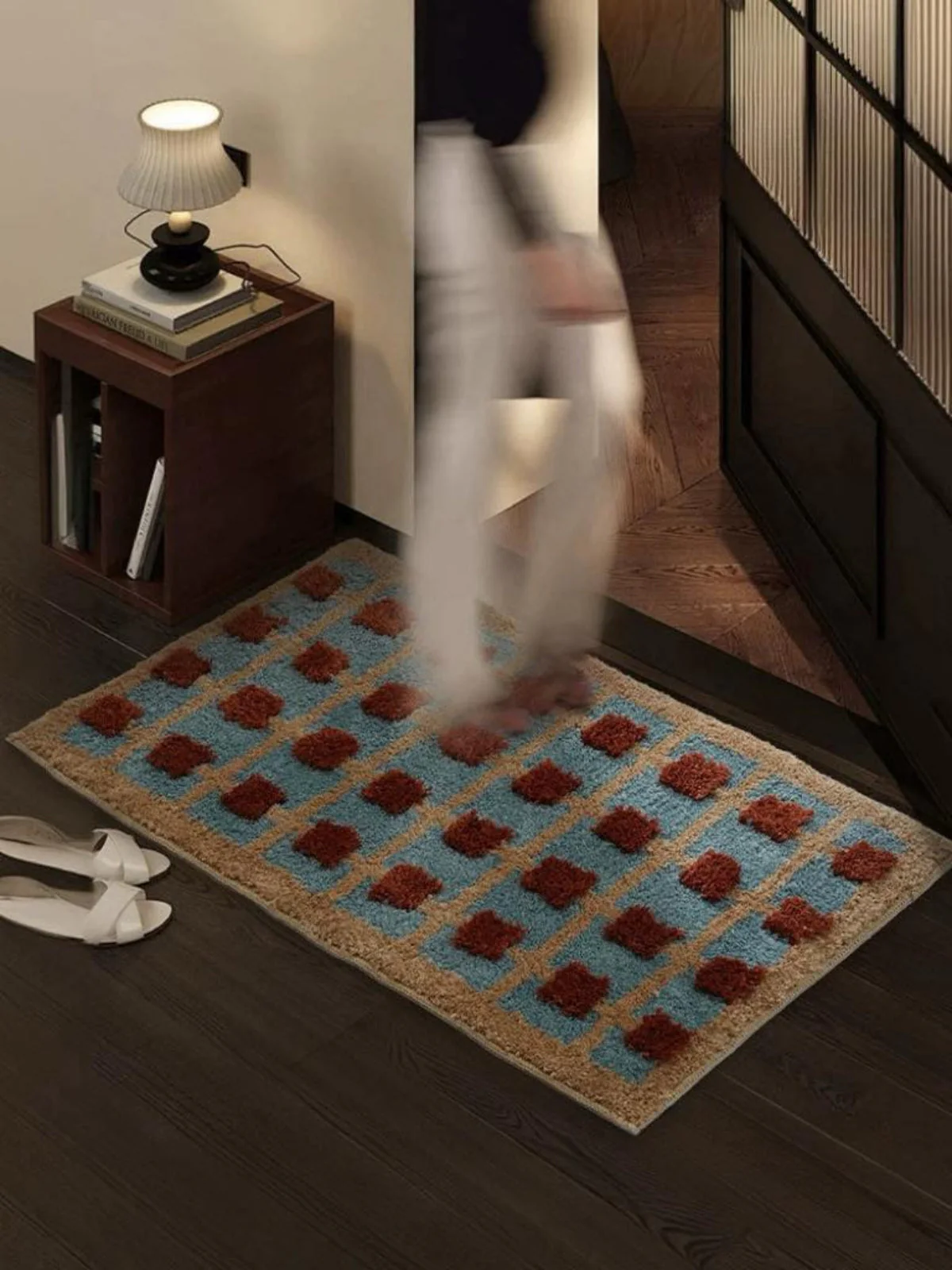 Retro Whimsical Bath Rug, Machine-washable, Absorbent Mat - Image 3