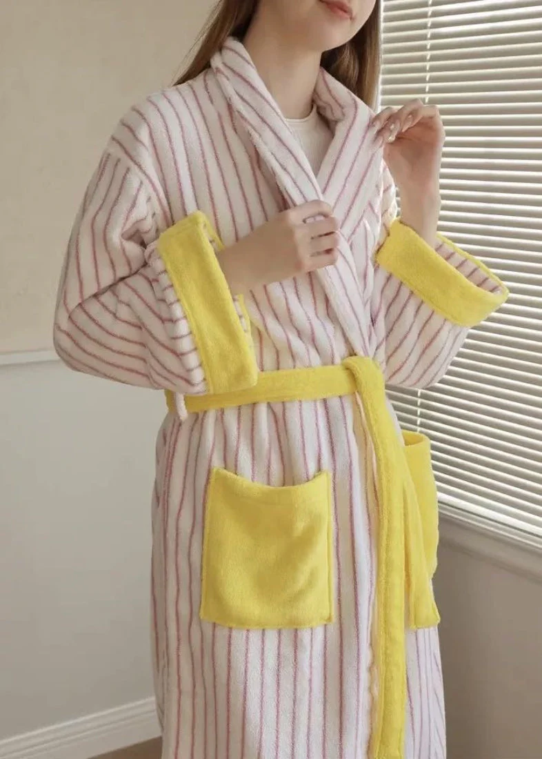 Ultra Soft Whimsical Stripe Bathrobe - Image 7