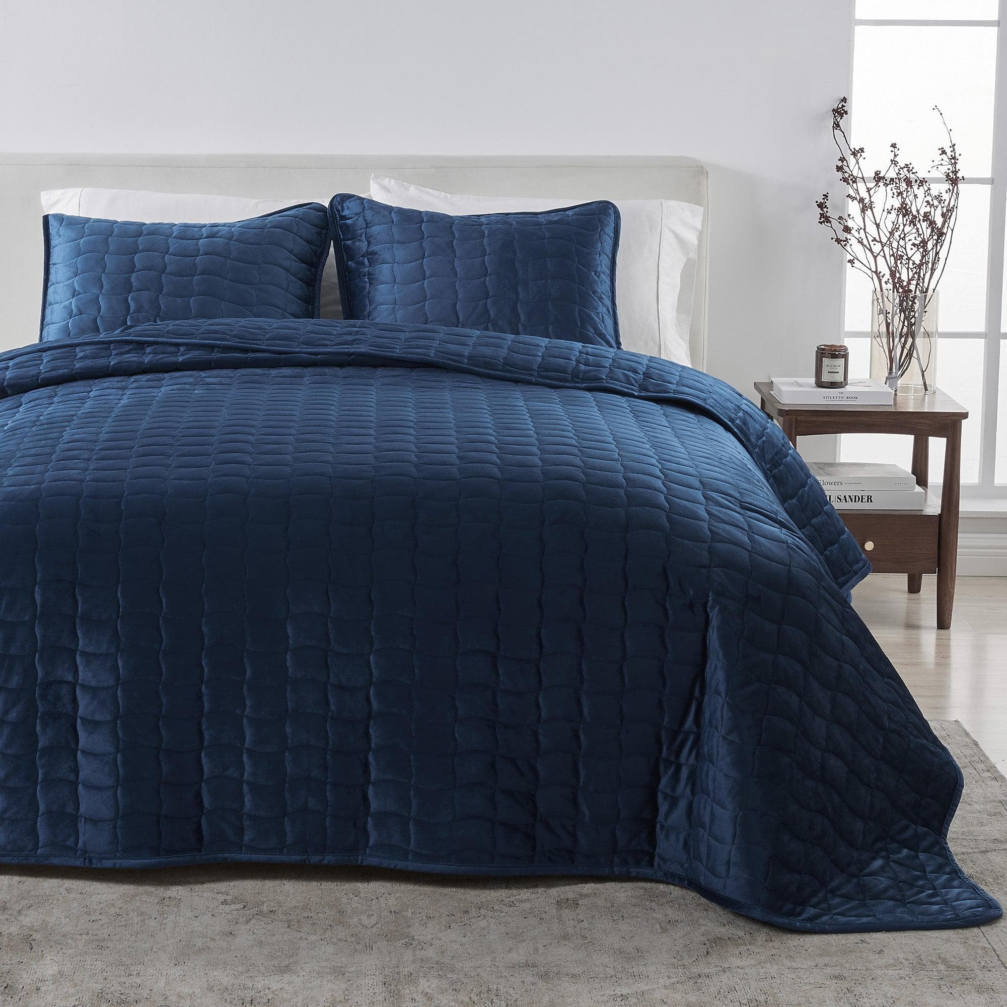 Velvet Box-Stitched Quilt Set - Vivica Collection - Image 25