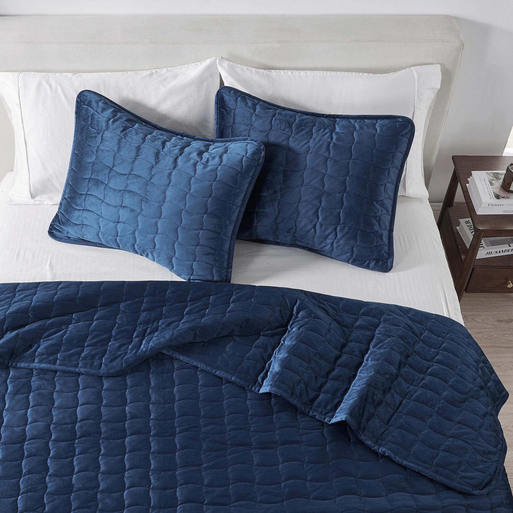 Velvet Box-Stitched Quilt Set - Vivica Collection - Image 26