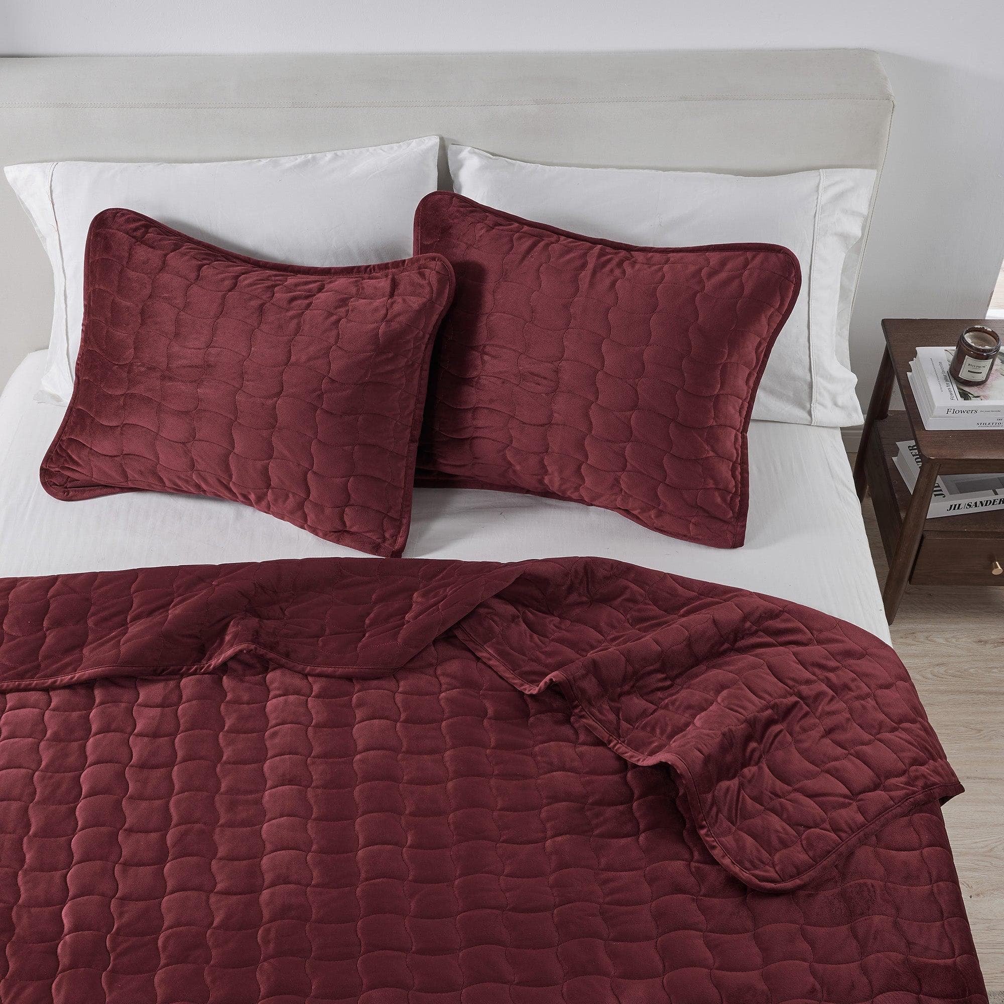 Velvet Box-Stitched Quilt Set - Vivica Collection - Image 44