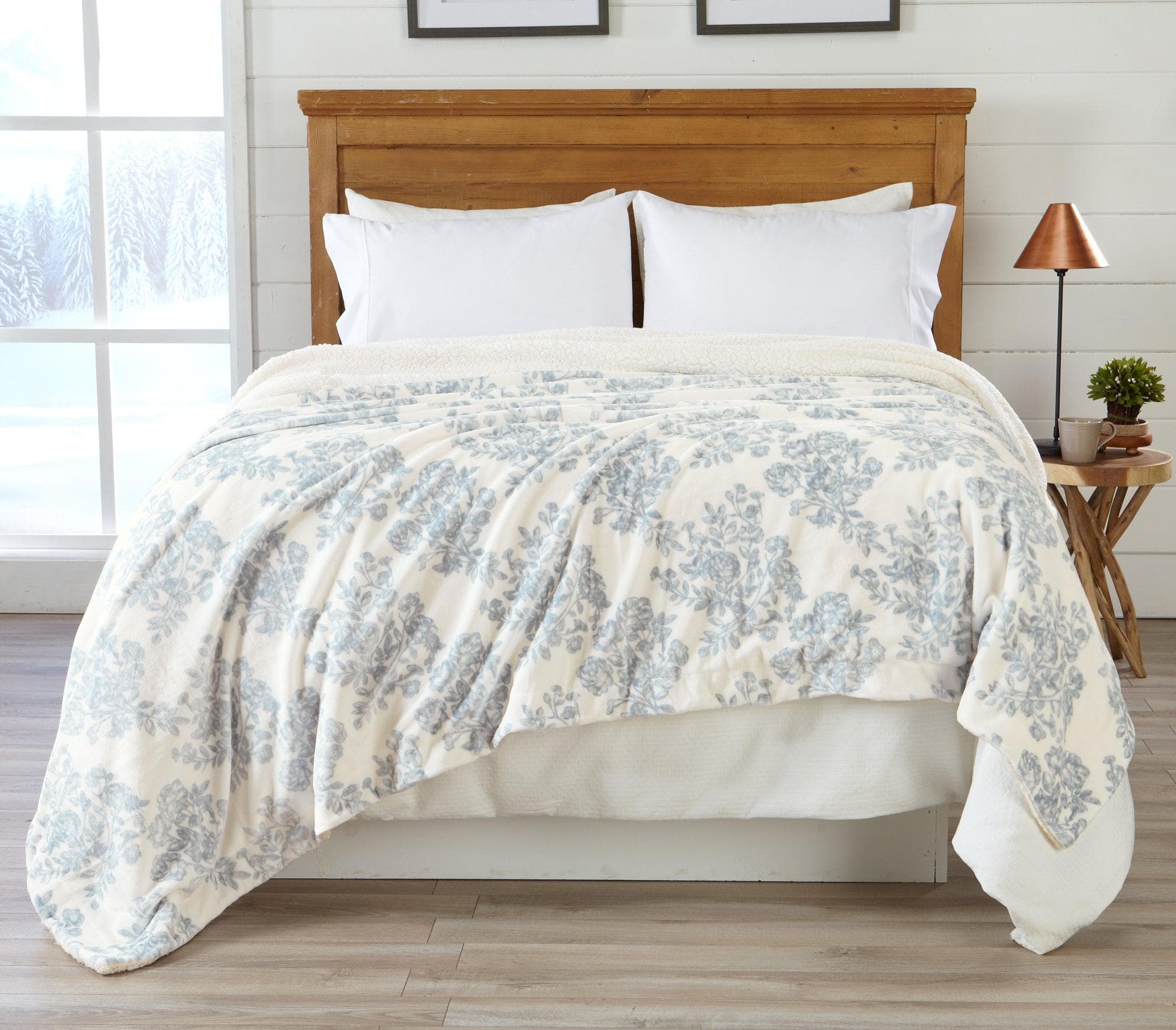 Velvet Plush Sherpa Luxury Bed Blanket - Cielo Collection - Image 9