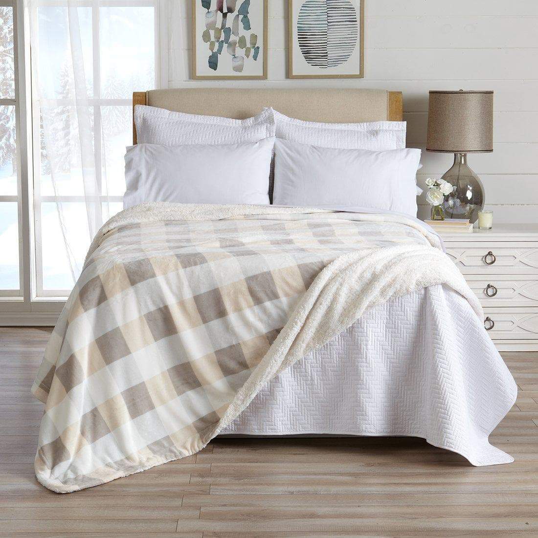 Velvet Plush Sherpa Luxury Bed Blanket - Kinsley Collection - Image 77