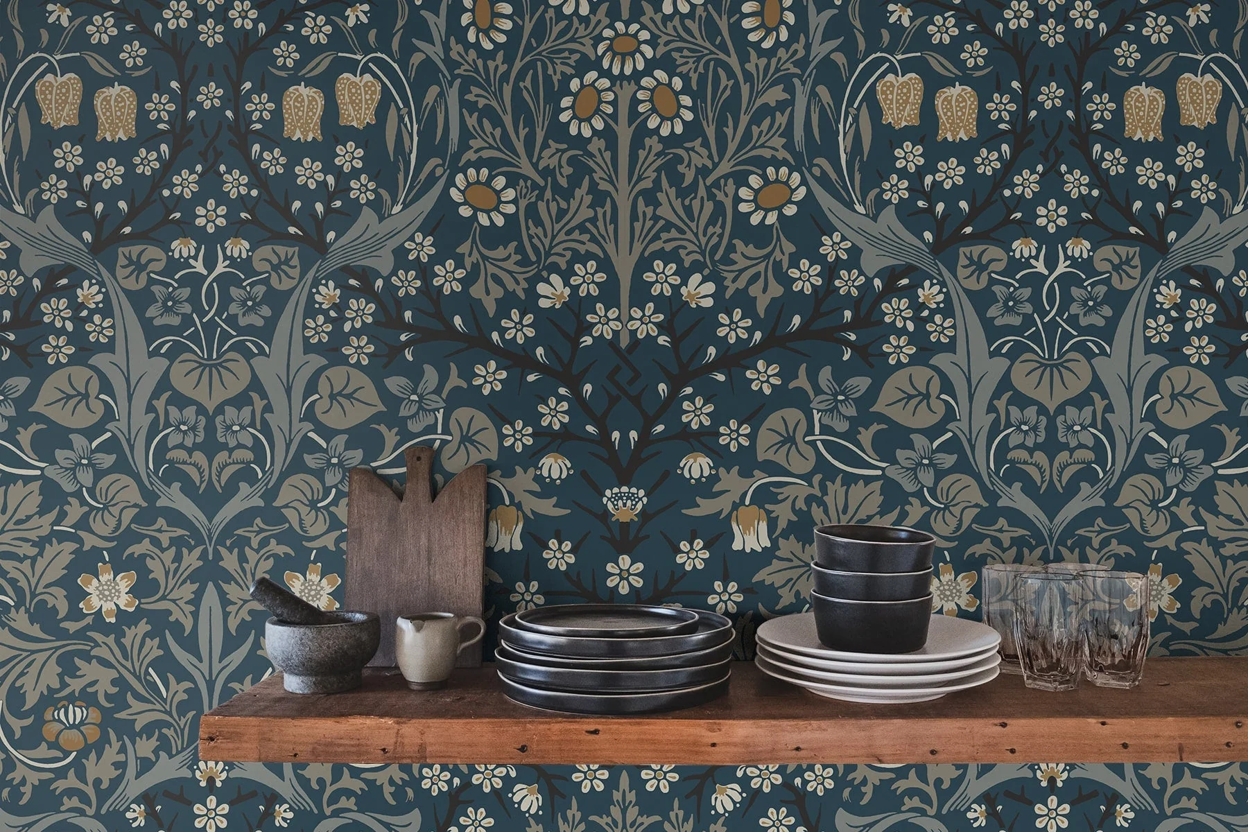 Victorian Garden Floral Premium Peel and Stick Removable Wallpaper - Image 15
