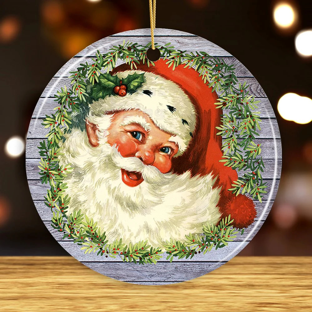 Victorian Santa Round Christmas Ornament by OrnamentallyYou - Image 4