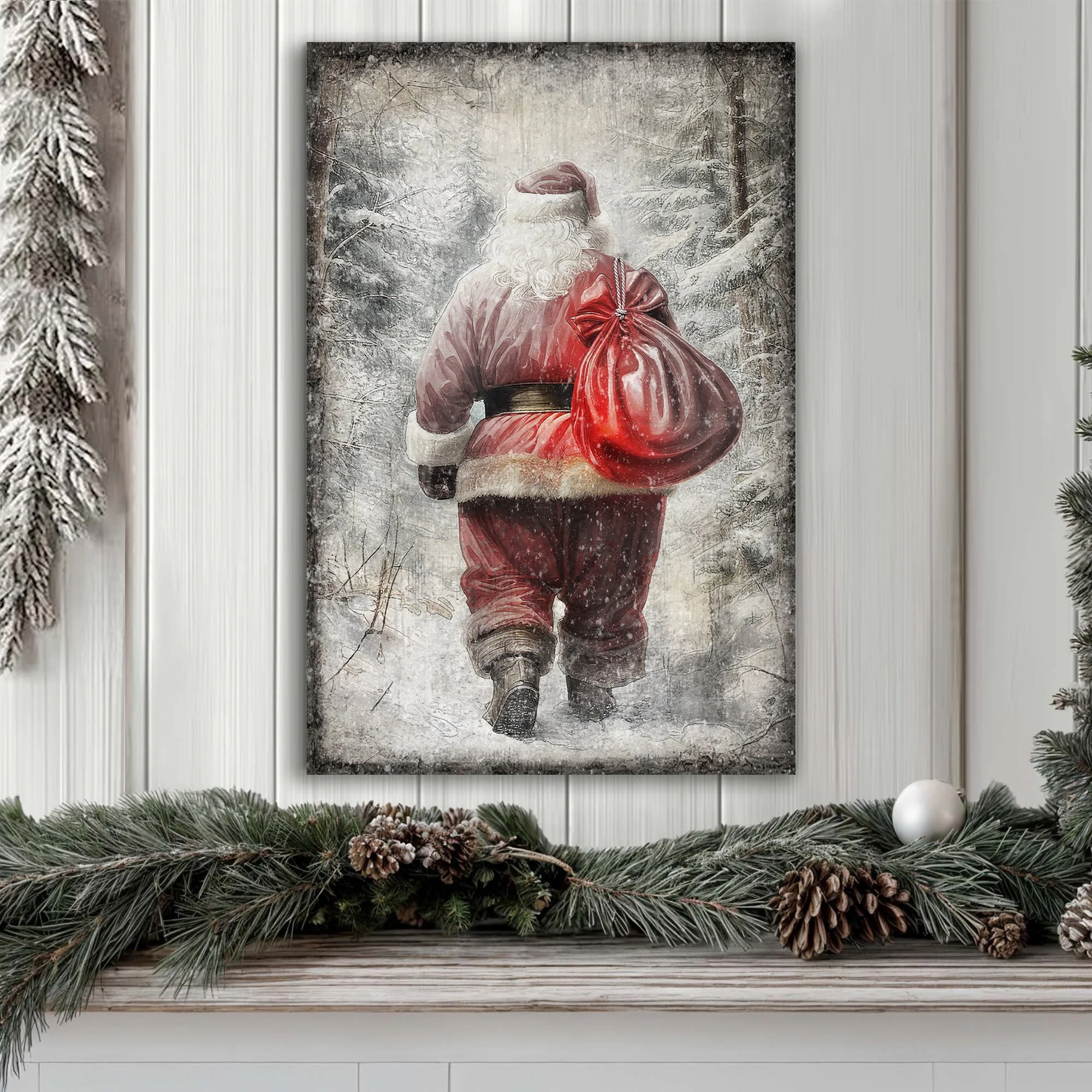 Vintage Christmas Santa Claus Wall Art III - Image 3