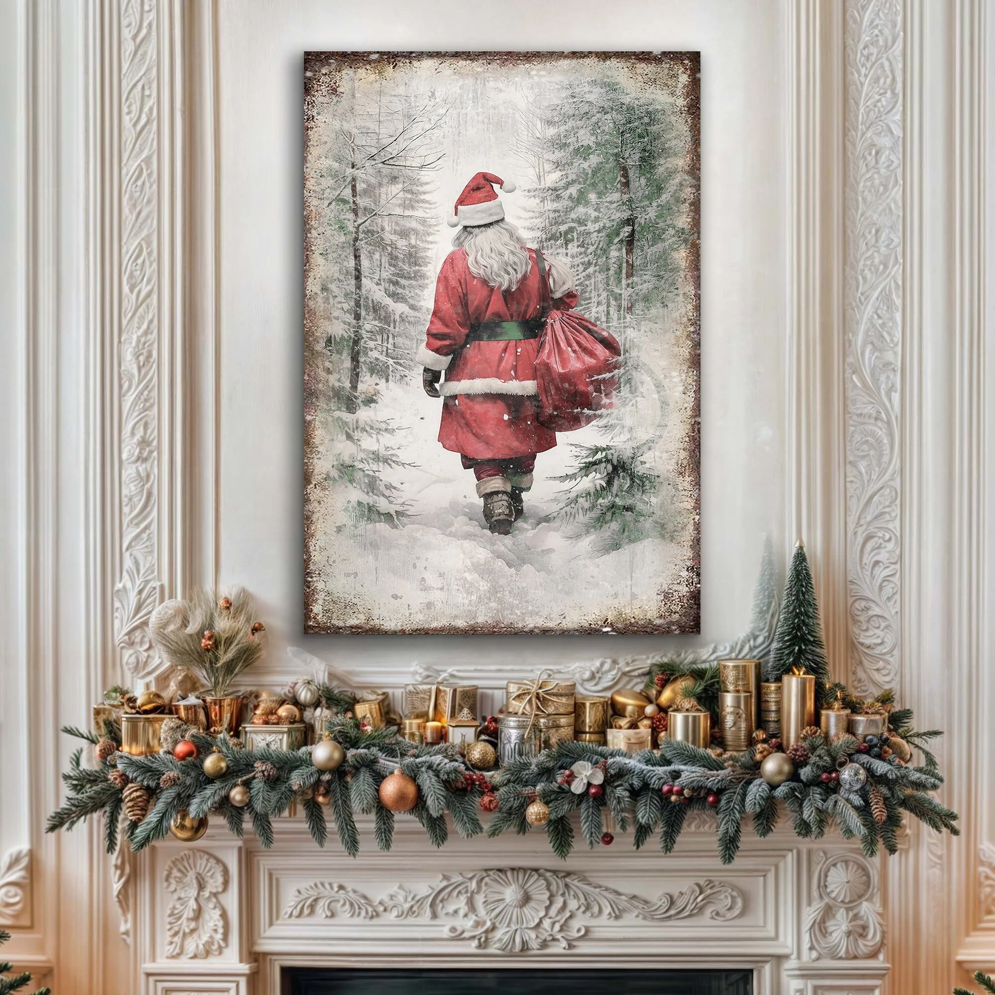 Vintage Christmas Santa Claus Wall Art V - Image 3