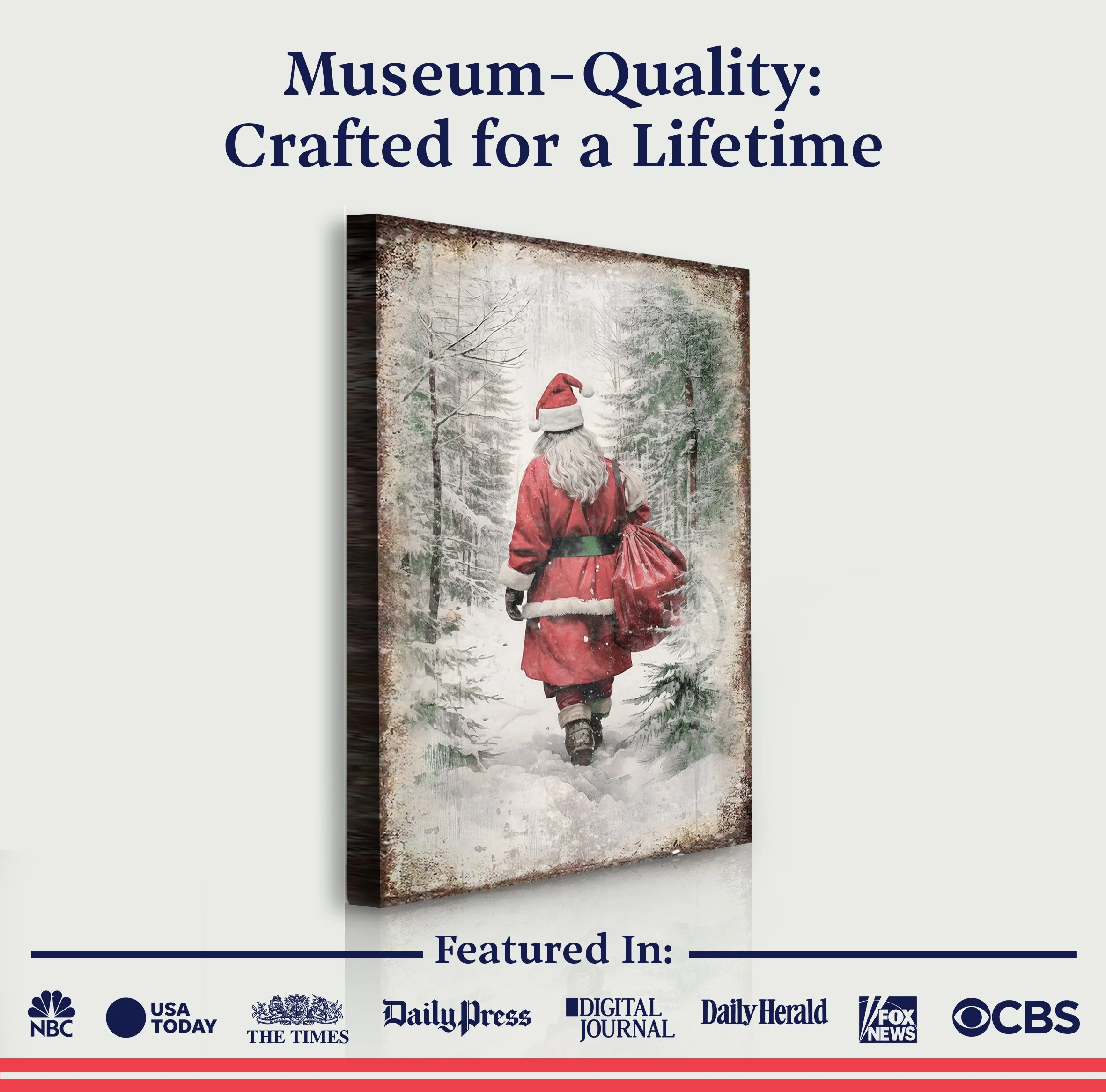 Vintage Christmas Santa Claus Wall Art V - Image 4