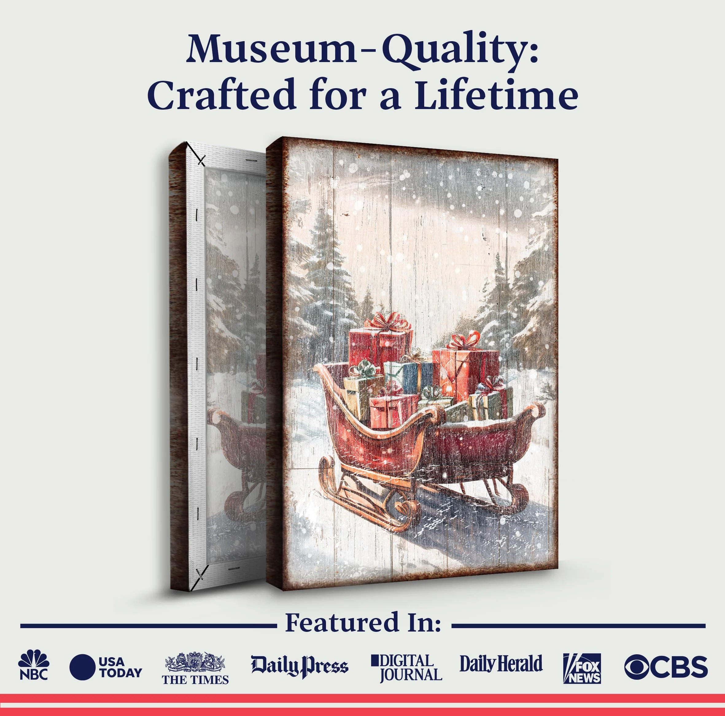 Vintage Christmas Sleigh Sled Wall Art V - Image 4