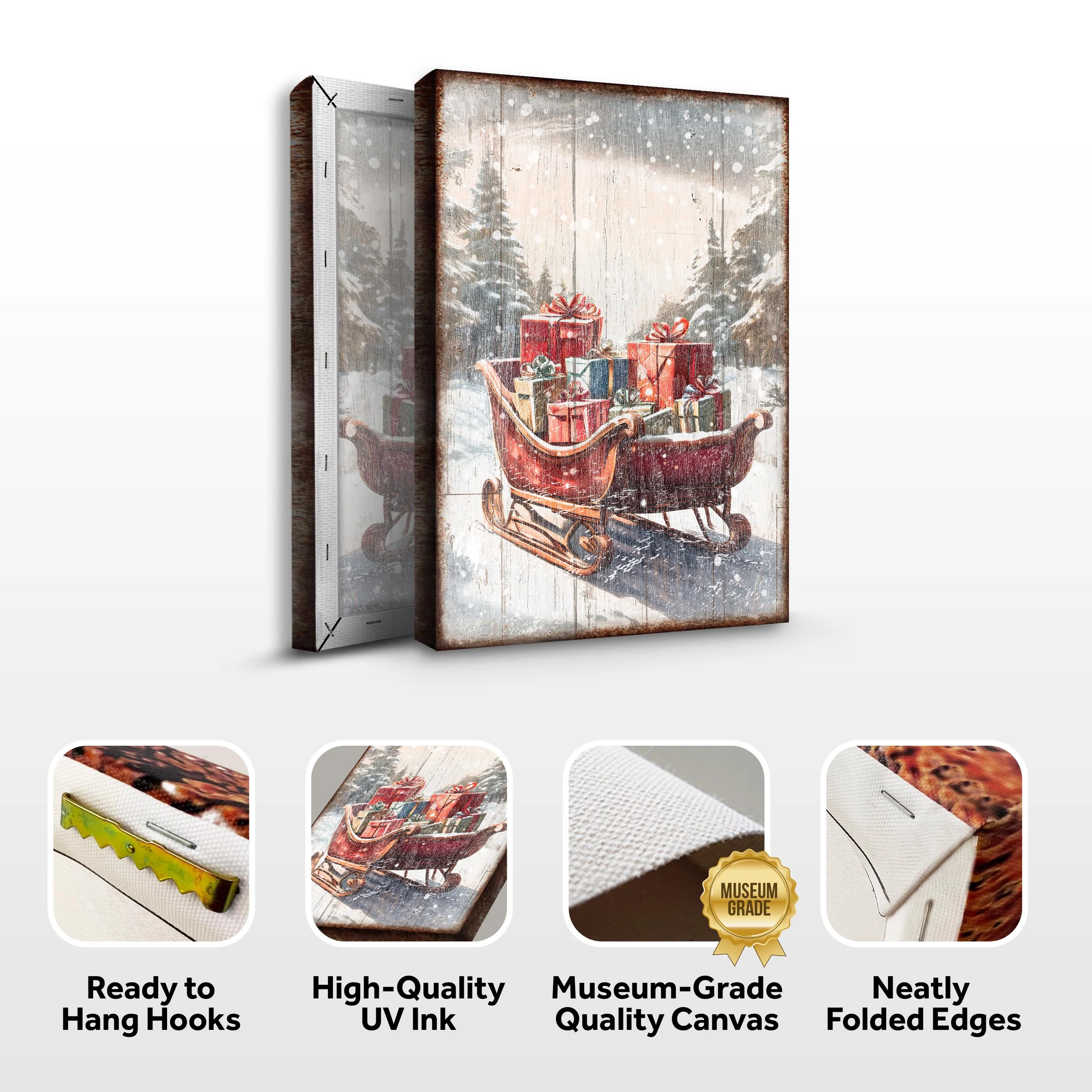 Vintage Christmas Sleigh Sled Wall Art V - Image 6