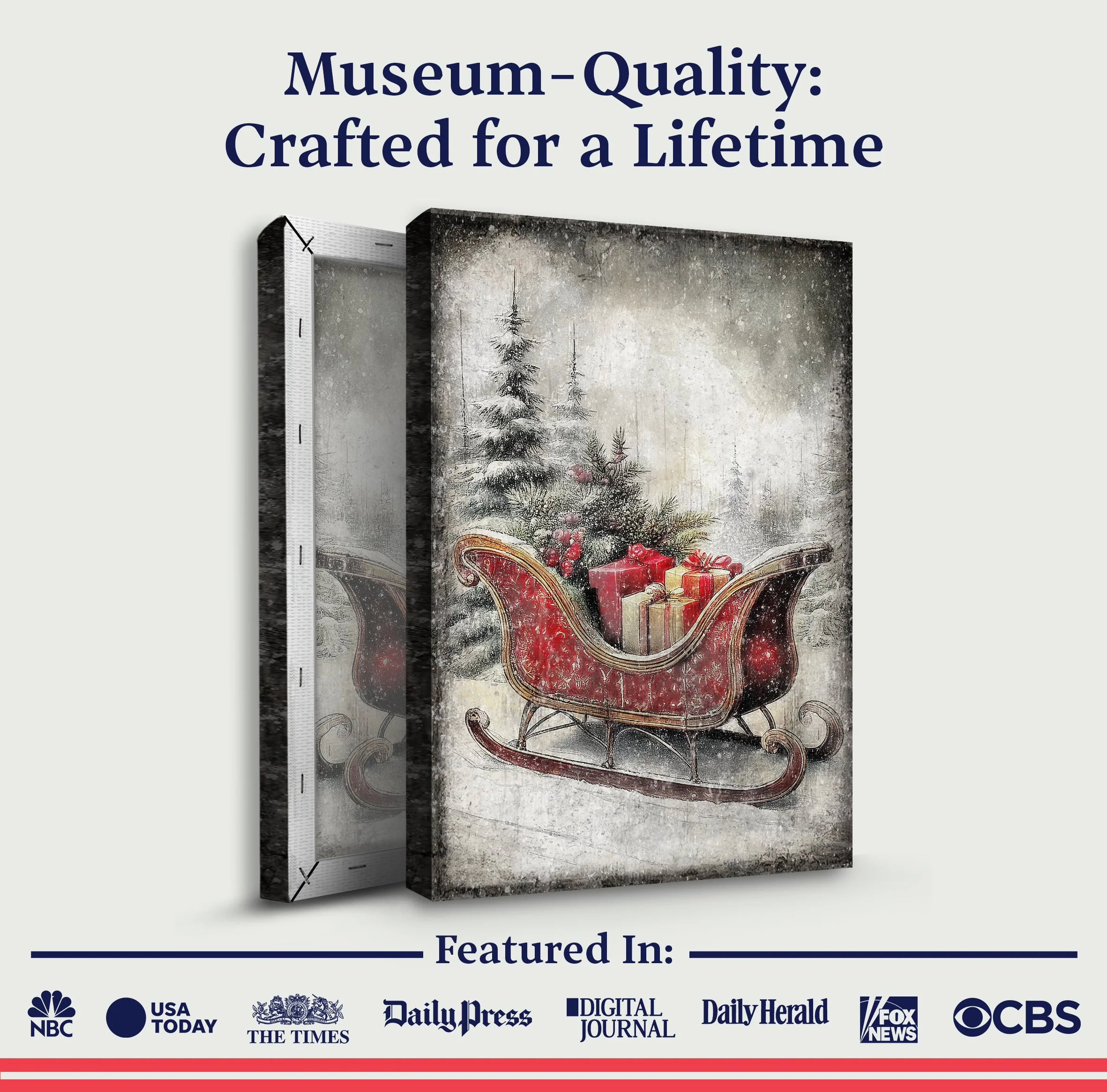 Vintage Christmas Sleigh Sled Wall Art VI - Image 4