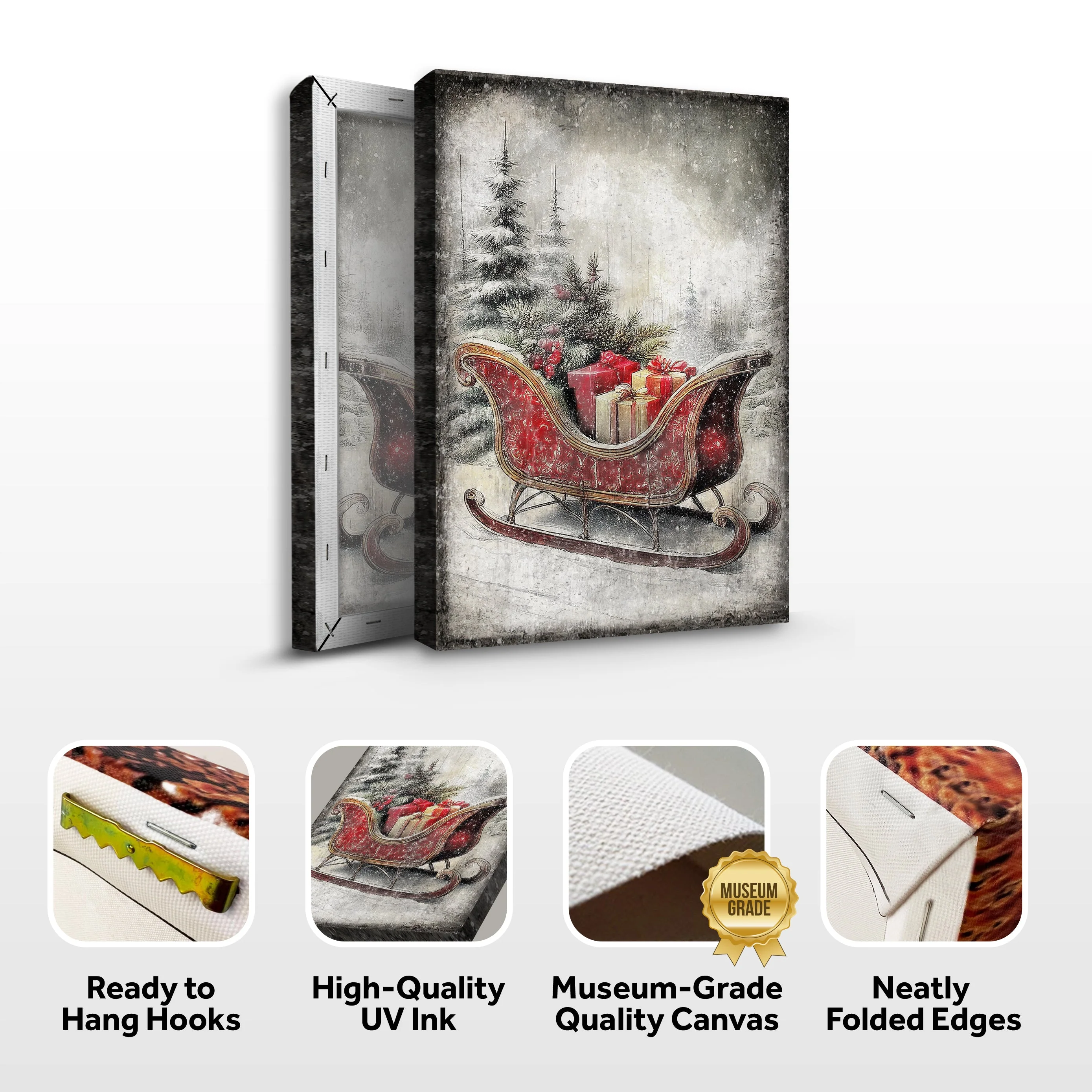 Vintage Christmas Sleigh Sled Wall Art VI - Image 6