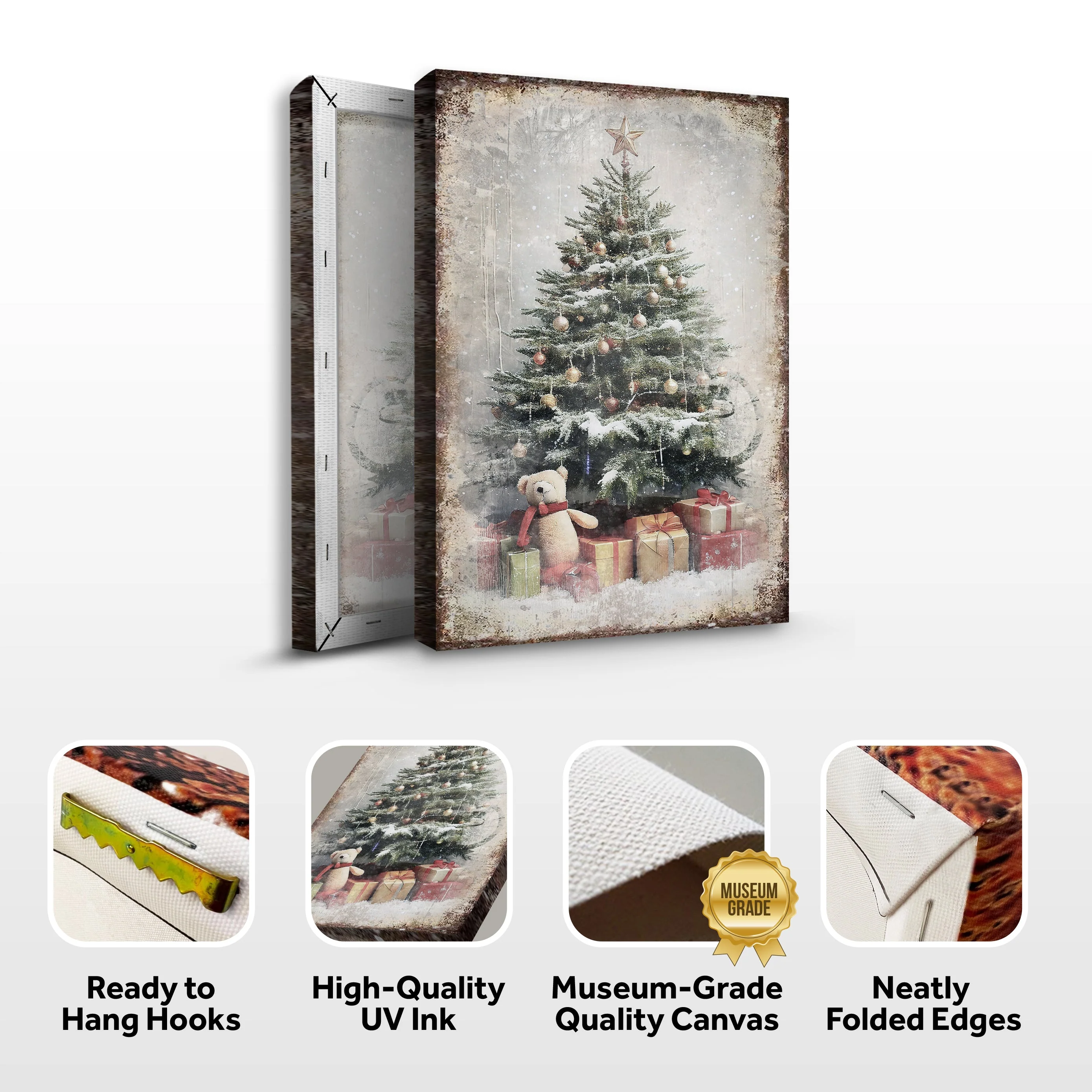 Vintage Christmas Tree With Gifts Wall Art II - Image 6