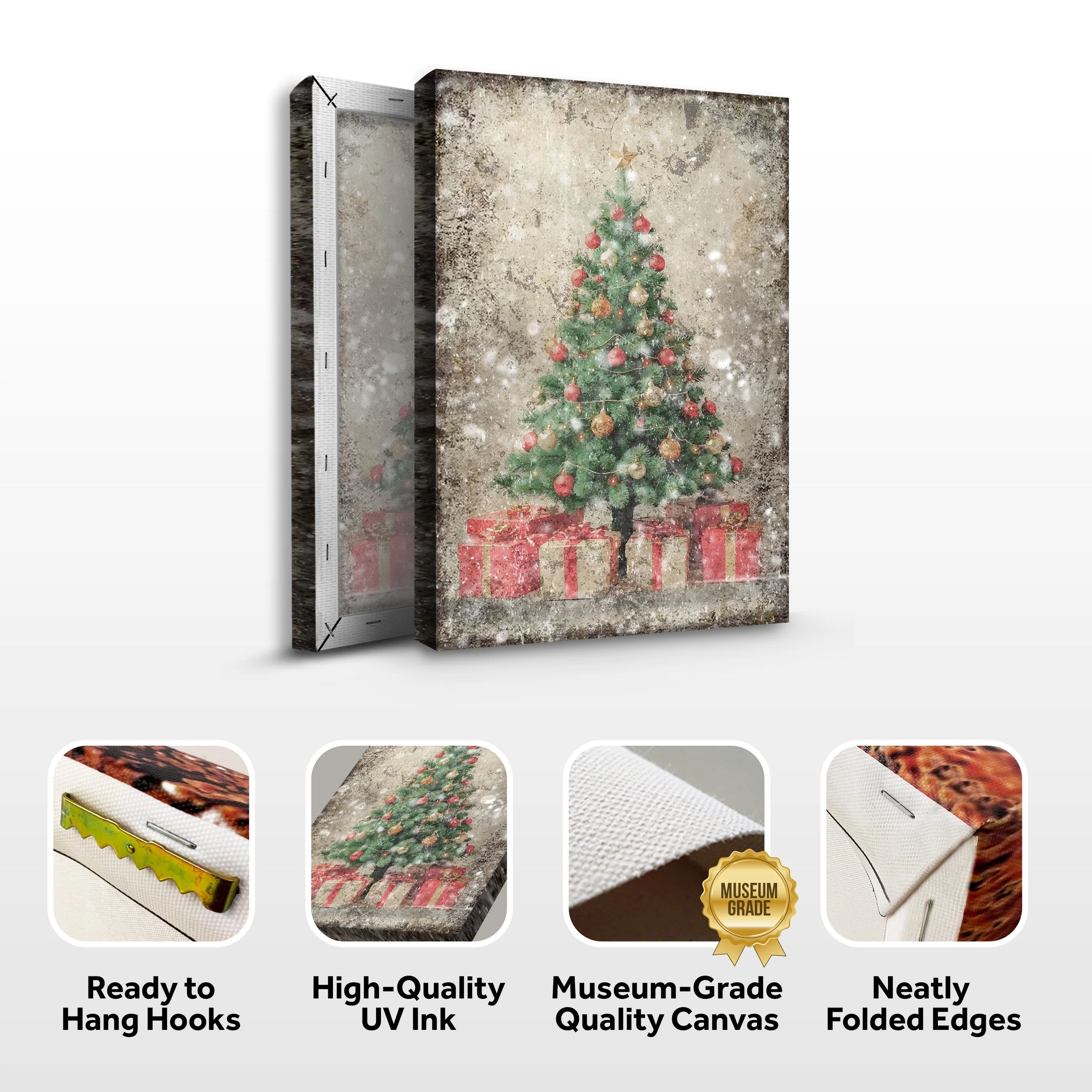 Vintage Christmas Tree With Gifts Wall Art III - Image 6