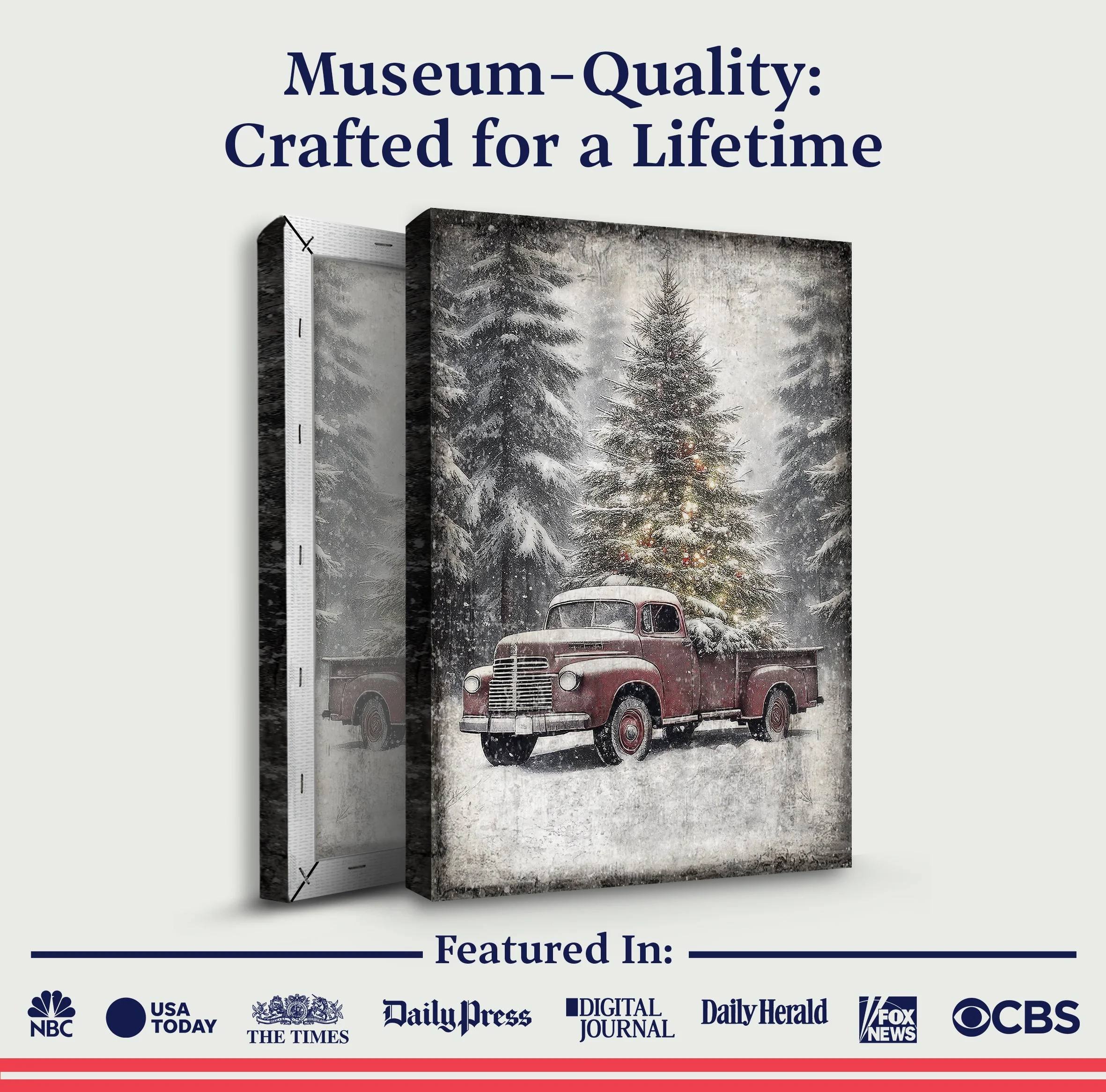 Vintage Truck With Christmas Tree Wall Art III - Image 4