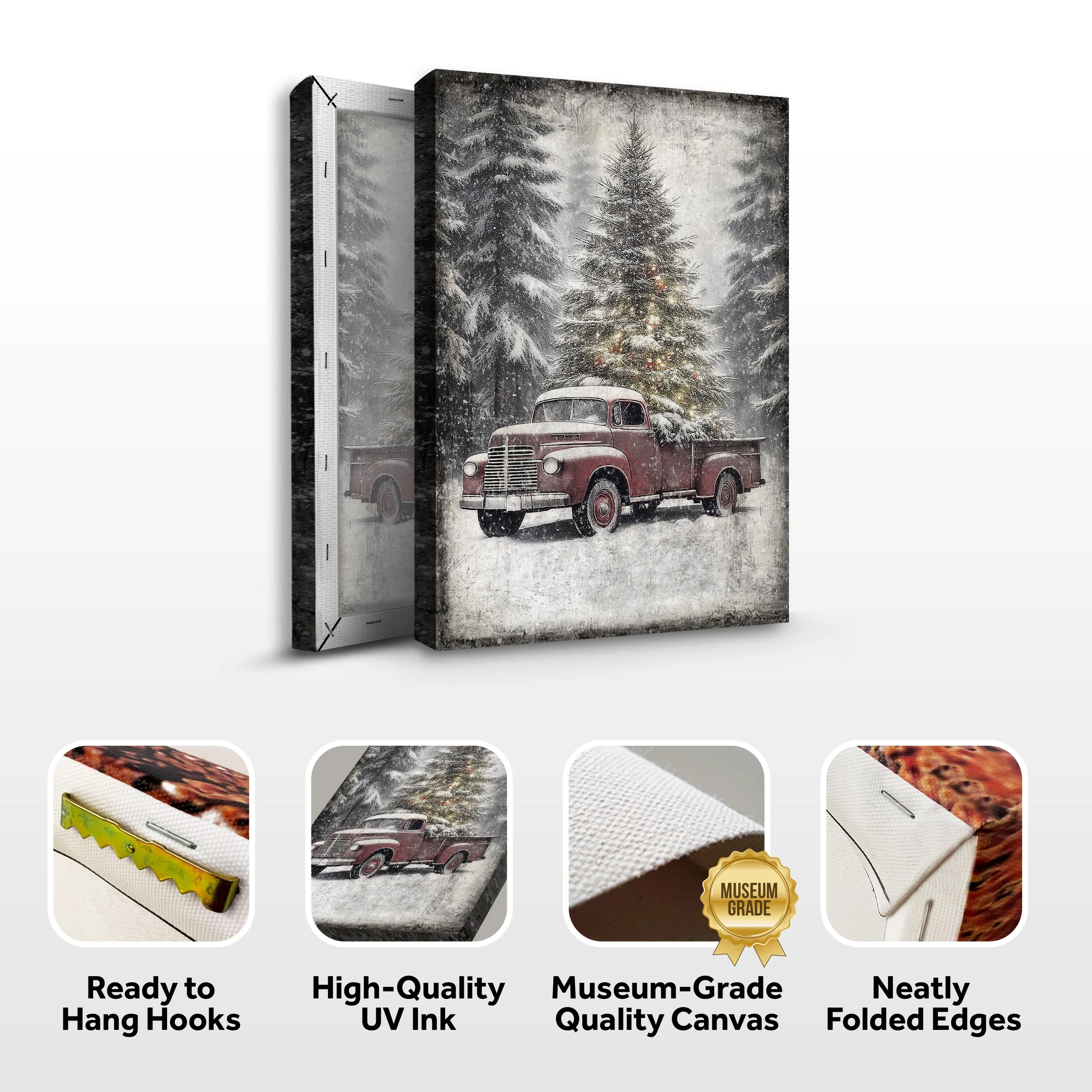 Vintage Truck With Christmas Tree Wall Art III - Image 6