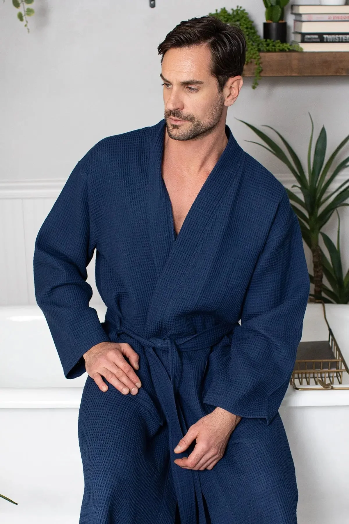 Waffle Spa Bathrobe for Men -  Absorbent, Lightweight - Image 11